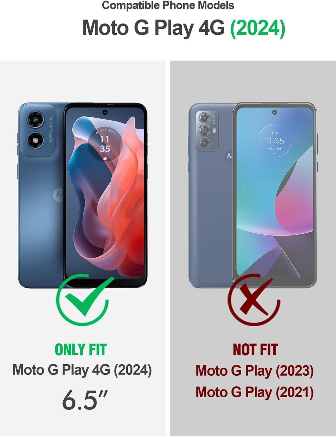 Leyi For Moto G Play 2024 Phone Case, Motorola G Play 2024 Case With Screen Protector And Camera Lens Protector, Military Grade