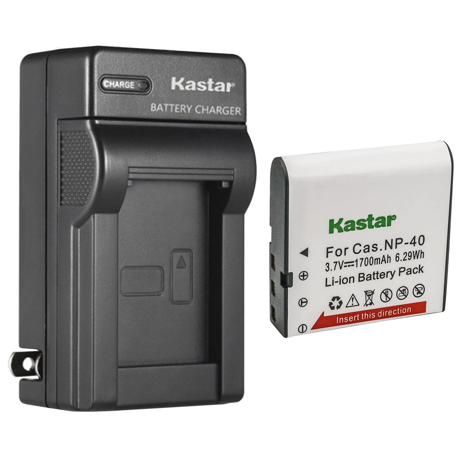 Kastar 1-Pack NP-40 Battery and AC Wall Charger Replacement for Minolta MN4K100Z 4K Ultra HD, Minolta MN4K30NV 4K Ultra HD / 30 
