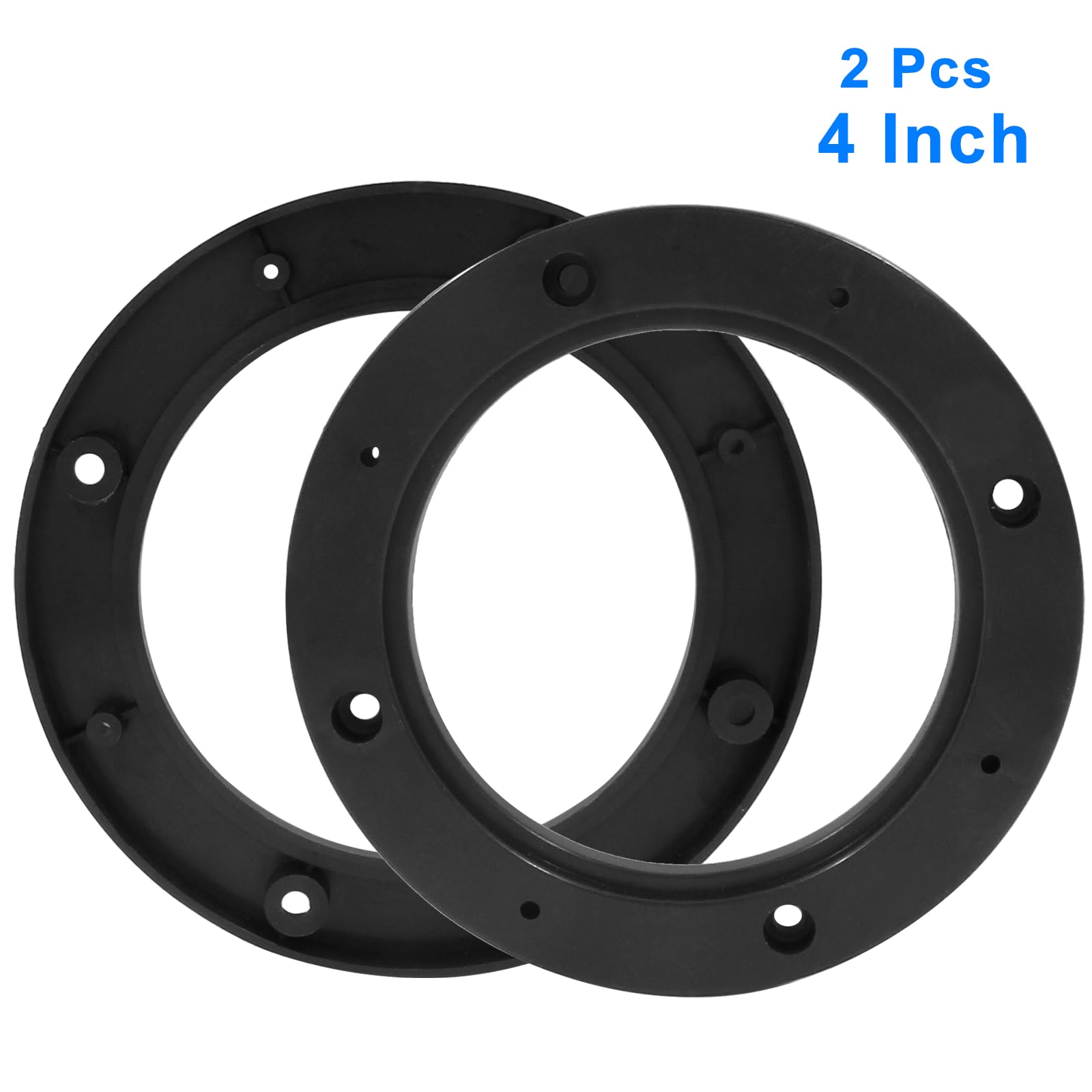 Bokwin 2 Pcs Universal Fit Car Speaker Spacer 4 Inch Adaptor Ring Mounting Bracket Plastic Car Stereo Speakers Spacer(Black)
