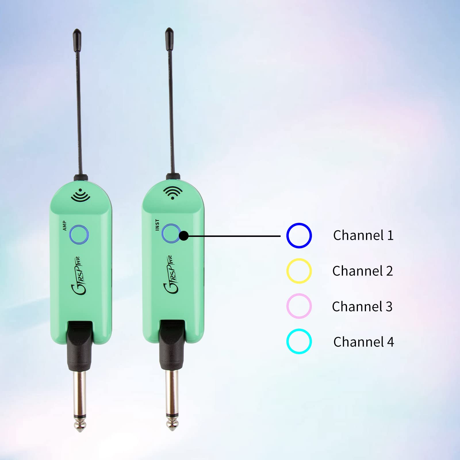 Gtrs Wireless Guitar System Uhf Guitar Transmitter Receiver Rechargeable For Electric Guitars Bass Electric Music Instruments (G