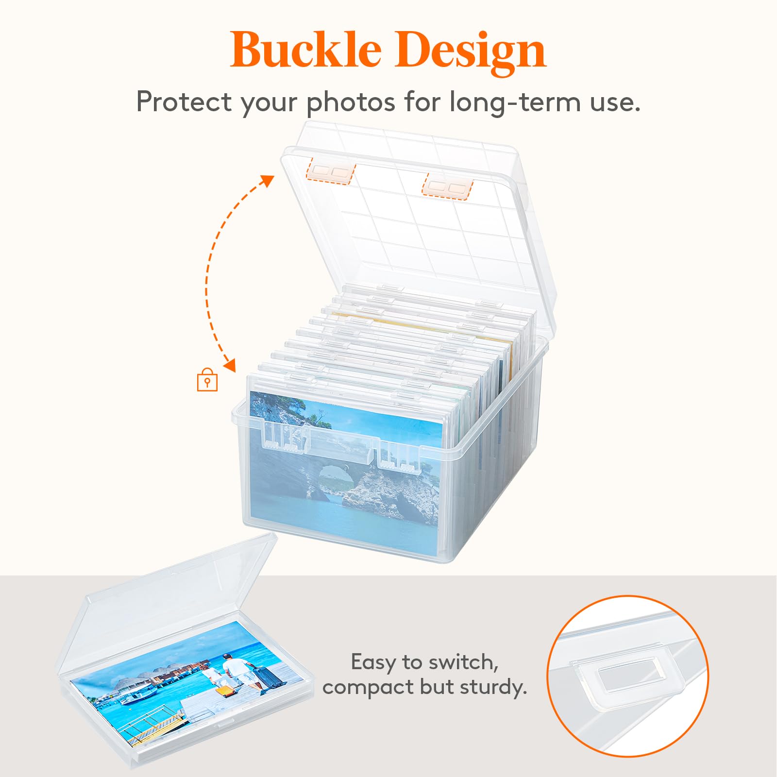 Lifewit Photo Storage Box 5X7 Photo Case, Each For 9 Inner Keeper, Clear Photo Organizer For Seeds Cards Pictures Office Supplie