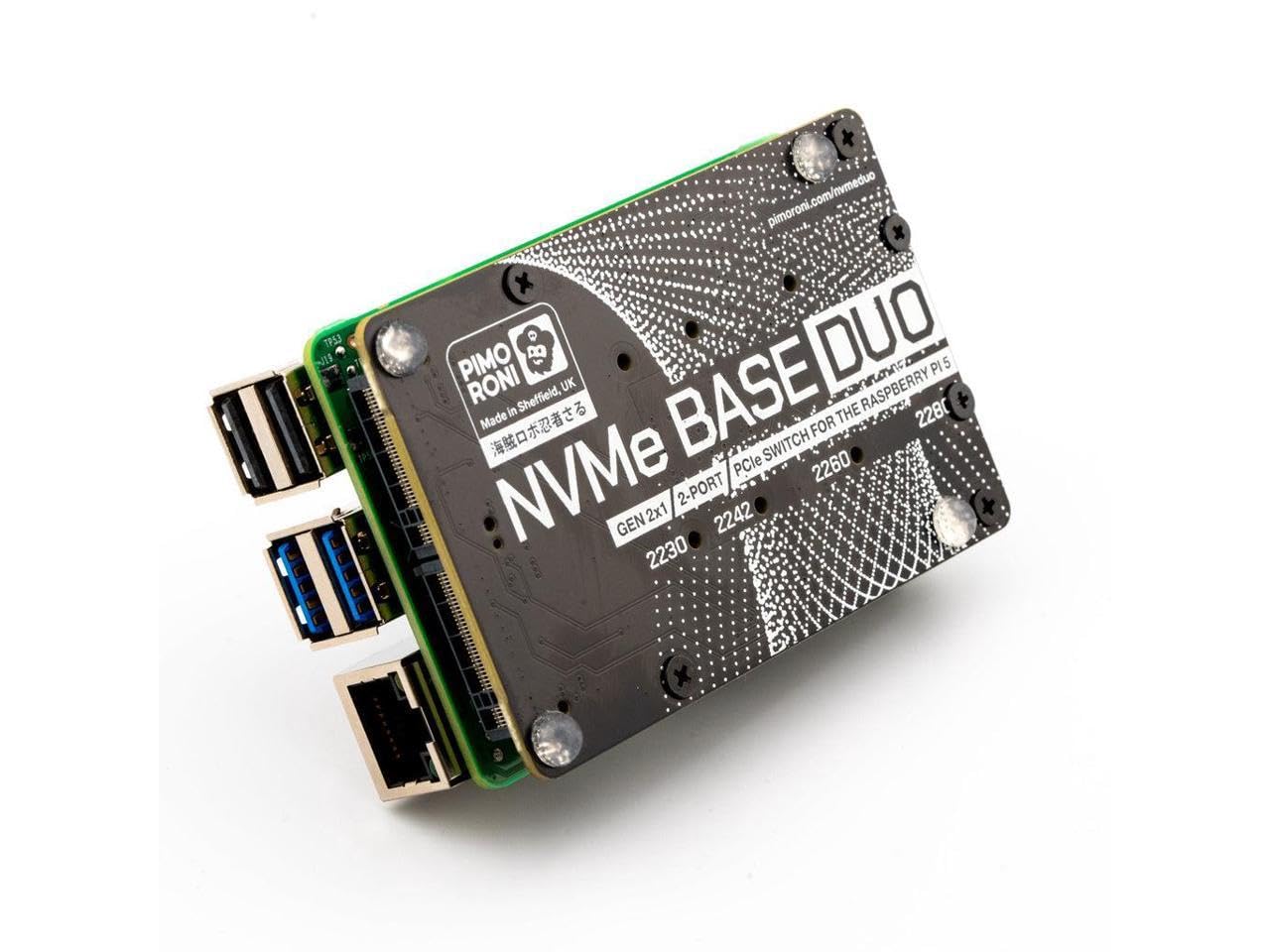 Aaawave Nvme Base Pi 5 M.2 Hat Pcie Extension Board (M.2 2230 To 2280 Supported) (1 Tb (Duo))