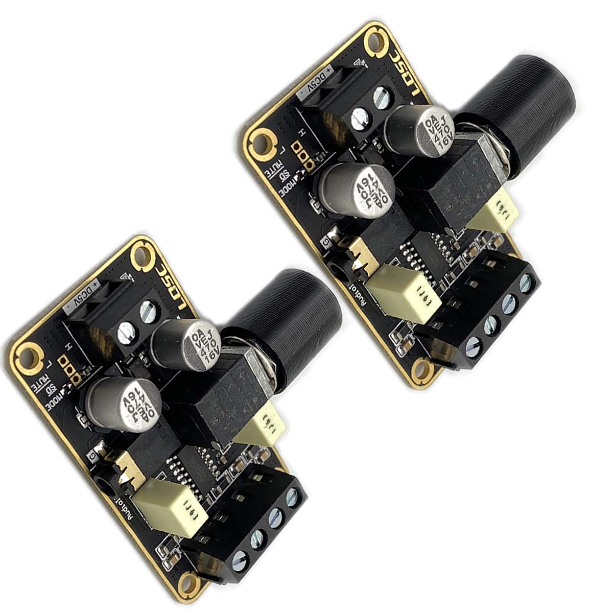 Kiro&Seeu 2Pcs Pam8406 Mini Audio Amplifier Board Dc 5V, 5W+5W Amplifier Module, Digital Power Amp Module Class D 2.0 Dual Chann