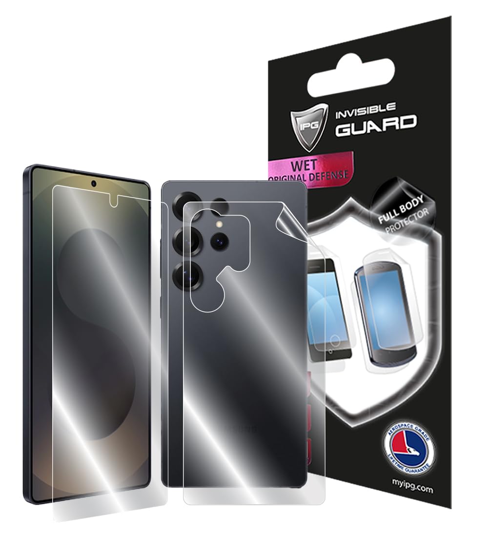 IPG Made for Samsung Galaxy S25 Ultra Hydrogel Screen + Back Protector Invisible Touch Screen Sensitive Ultra HD Clear Film Anti