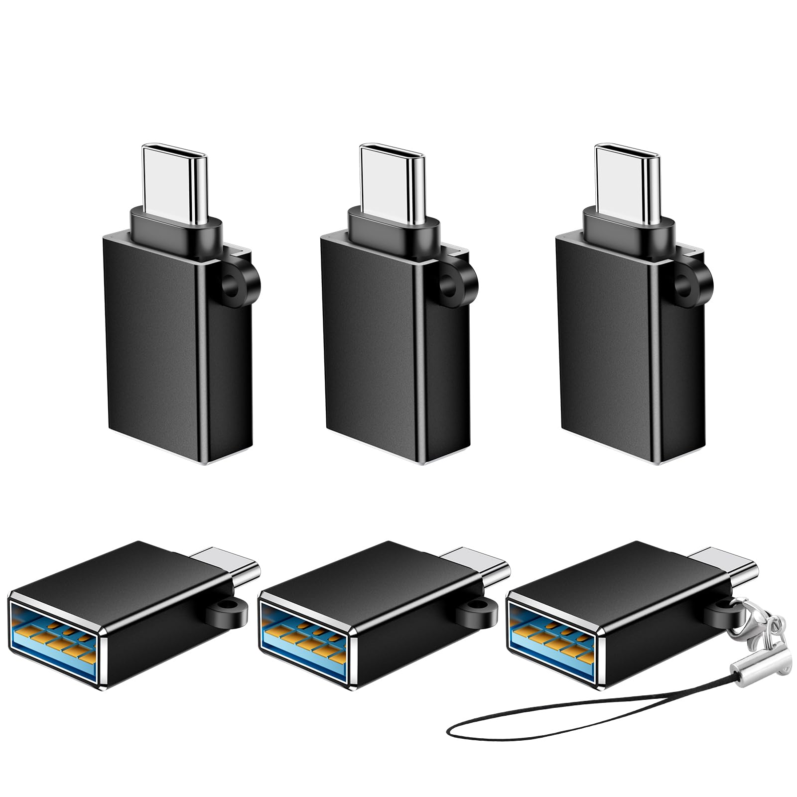 Basenew Usb C To Usb Adapter 6 Pack,Usb To Usb C Adapter,Usb C To Usb Adapter,Type C To Usb Adapter,Usb C Male Usb Female Otg Ad