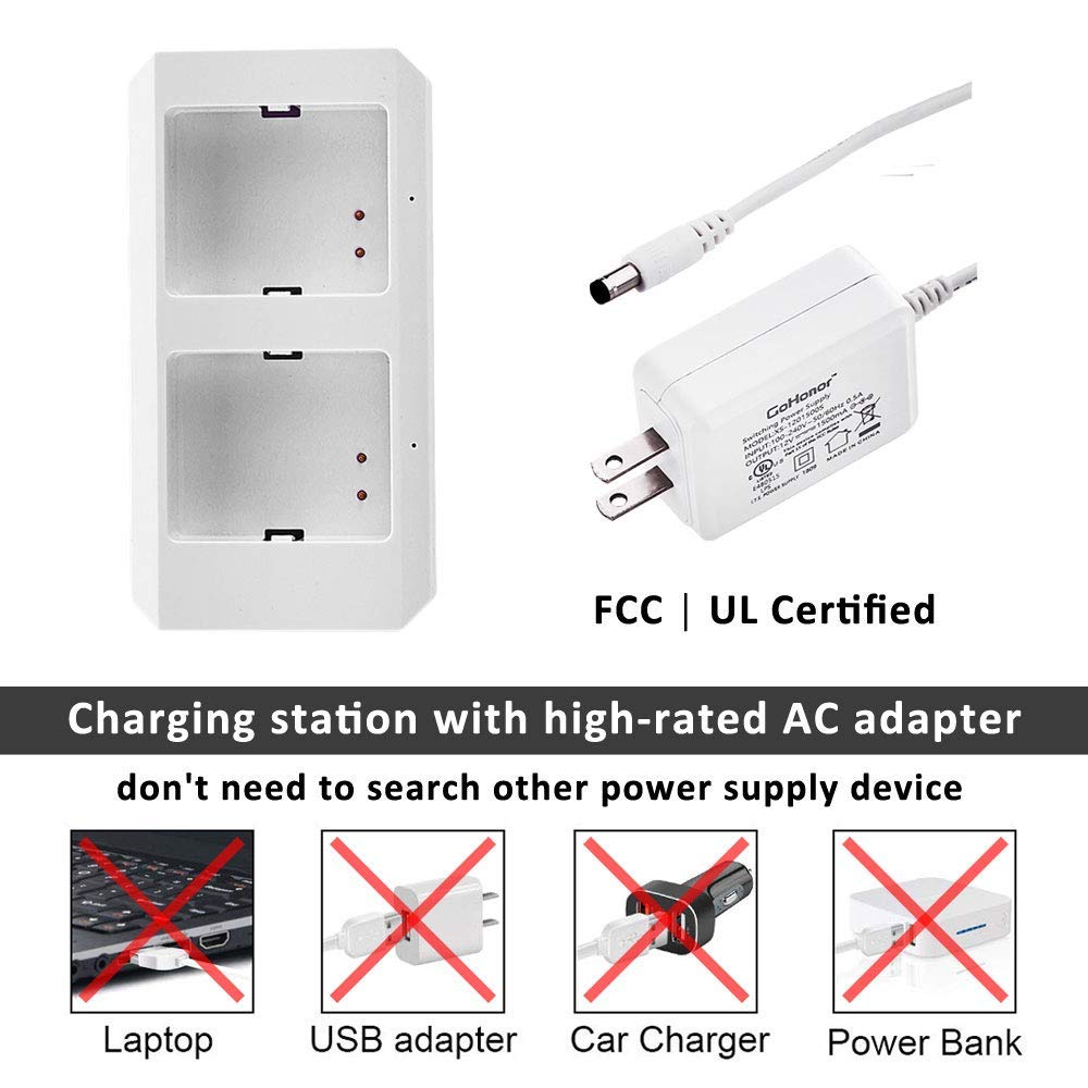 Charging Station For Arlo Charger For Arlo Batteries For Arlo Pro & Arlo Pro 2 & Arlo Go & Arlo Security Light Vma4410 Fireproof Material Adapter Pass Fcc & Ul Certified