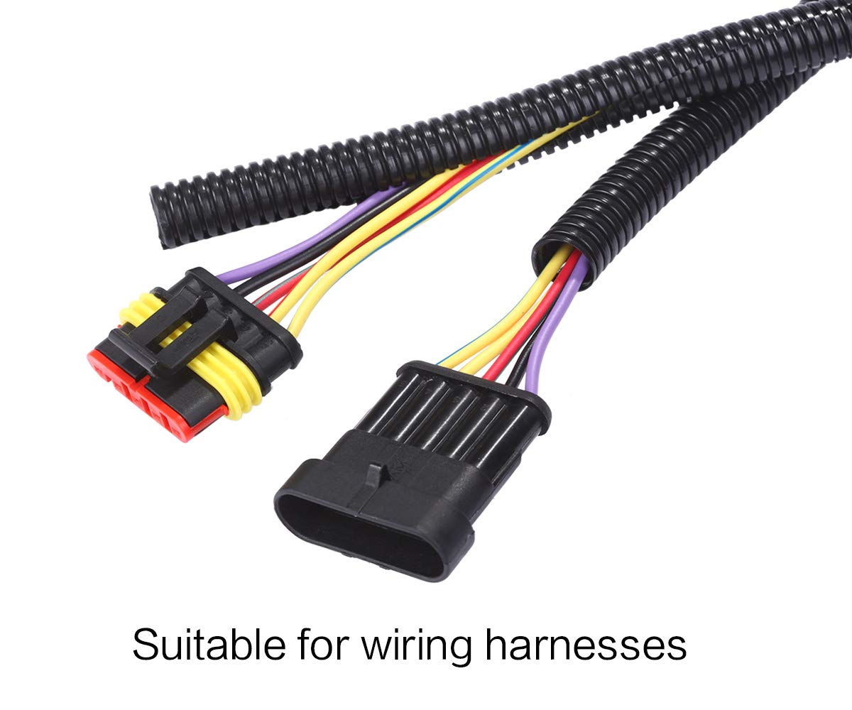 Alex Tech 10Ft   1/2 Inch Split Wire Loom Tubing Wire Conduit   Black