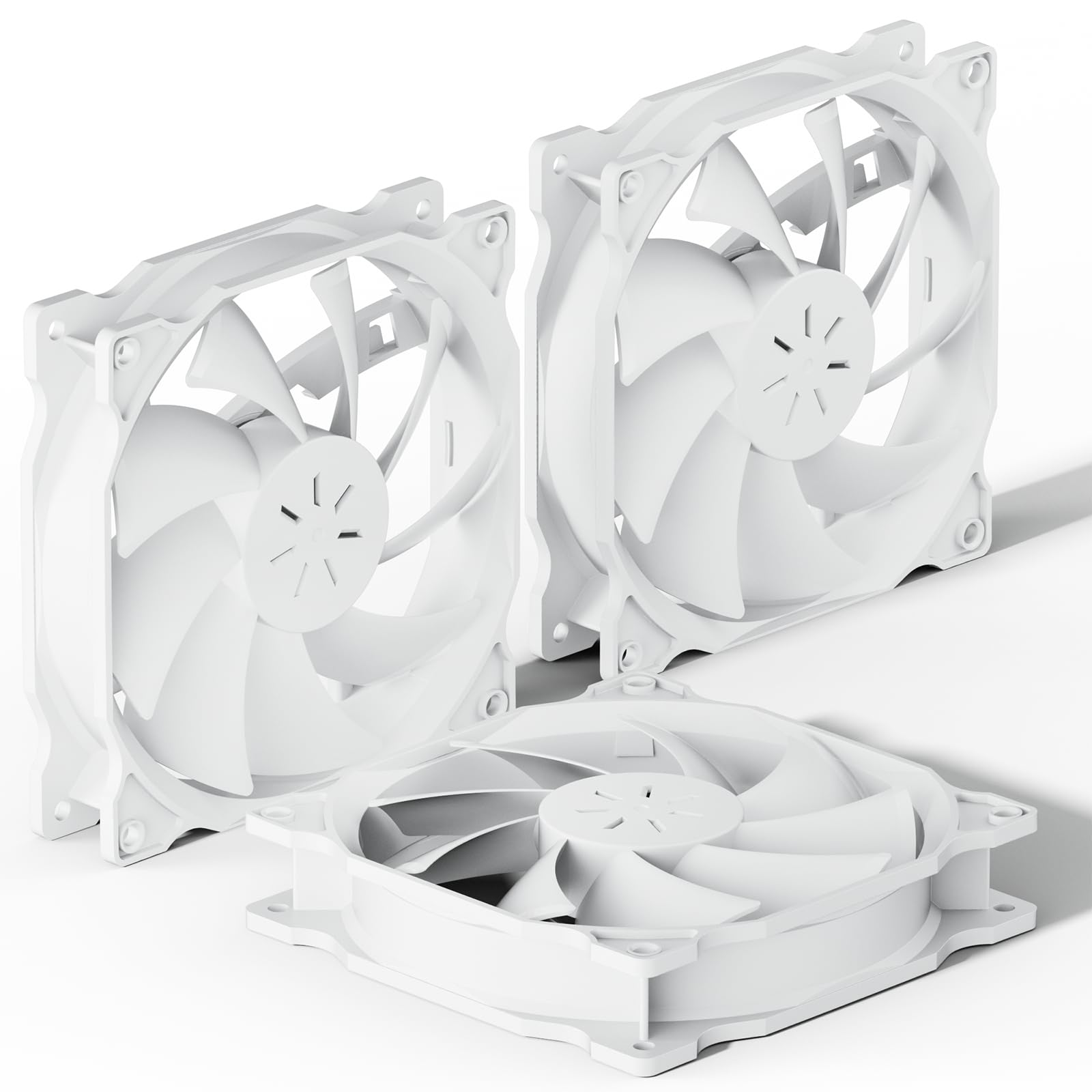 Uphere 120Mm White Case Fan Long Life For Pc Computer Case Cooling 3 Pack(12Wt3 3)