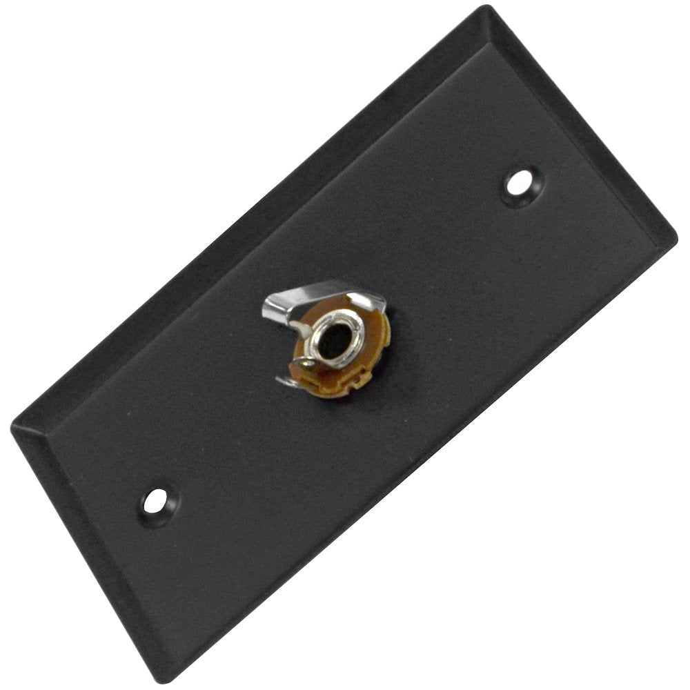 Seismic Audio Sa-Plate7 Black Stainless Steel Wall Plate With One 1/4-Inch Ts Mono Jack