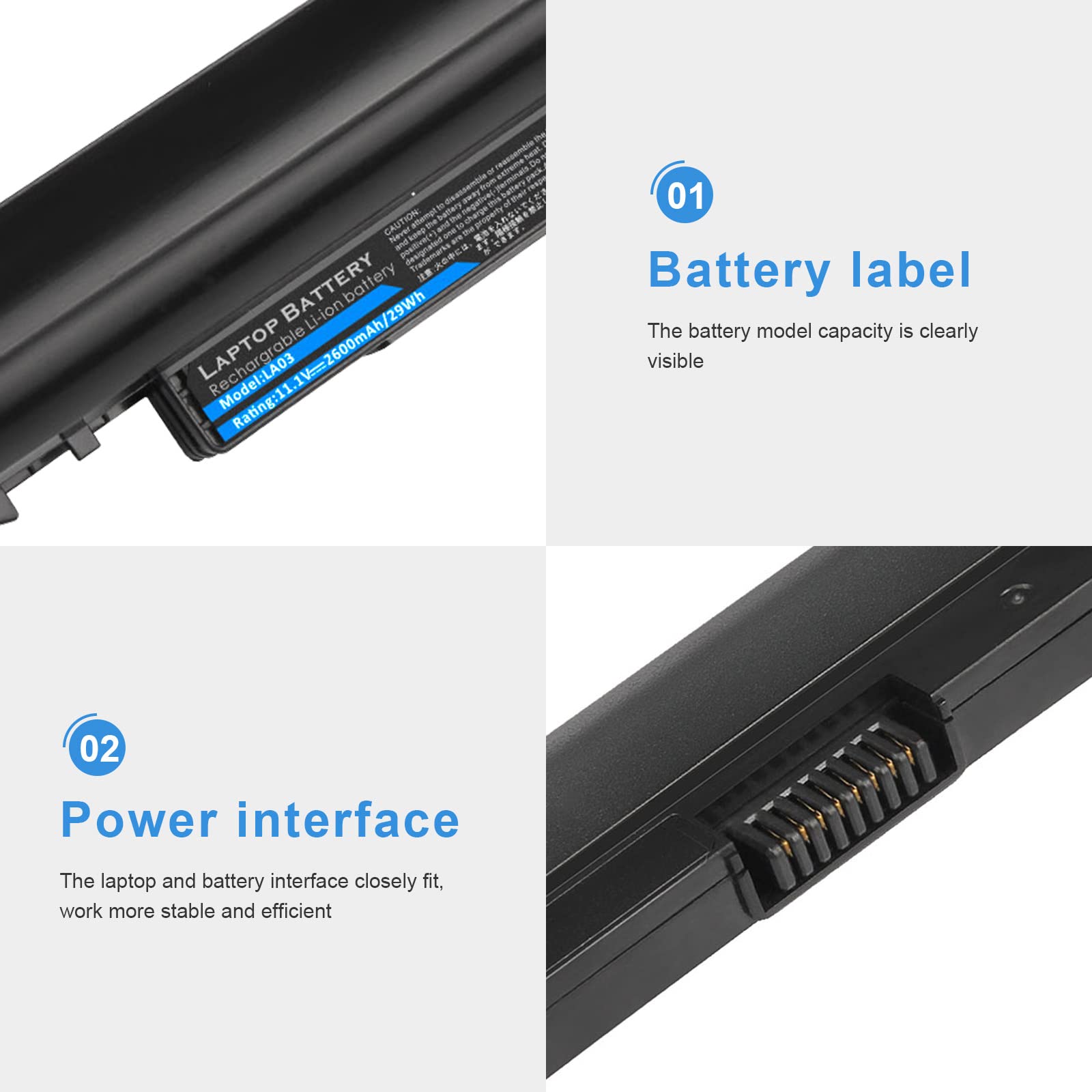Fancy Buying Laptop Battery for HP LA03 LA03DF 776622-001 2600mAh 11.1V Li-Polymer