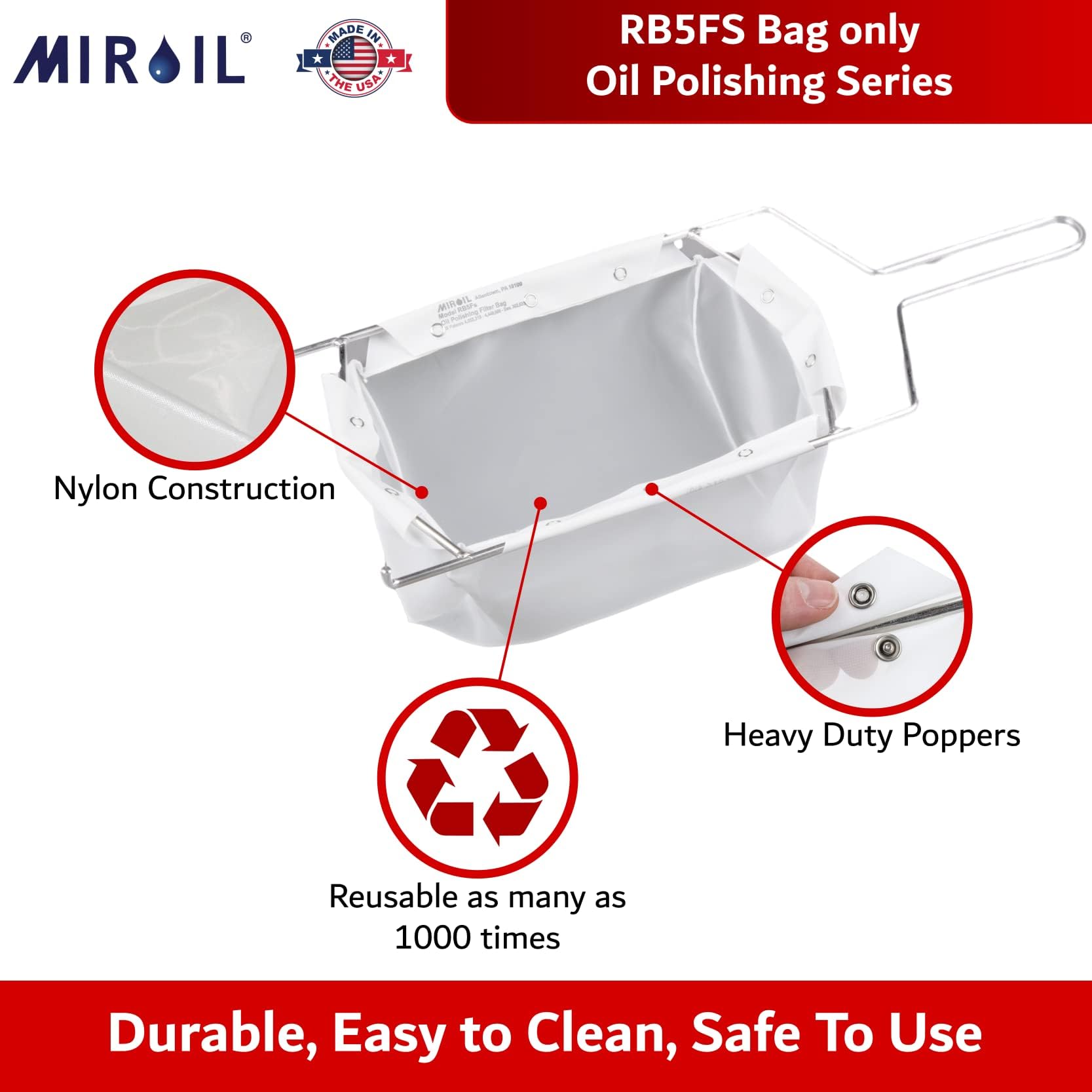 Miroil | Rb5Fs Fryer Filter Bag Only | Miroil Ez Flow Filter Bag | Part 12751| Use To Filter Fry Oil | Suitable For 40 Lb Or 50