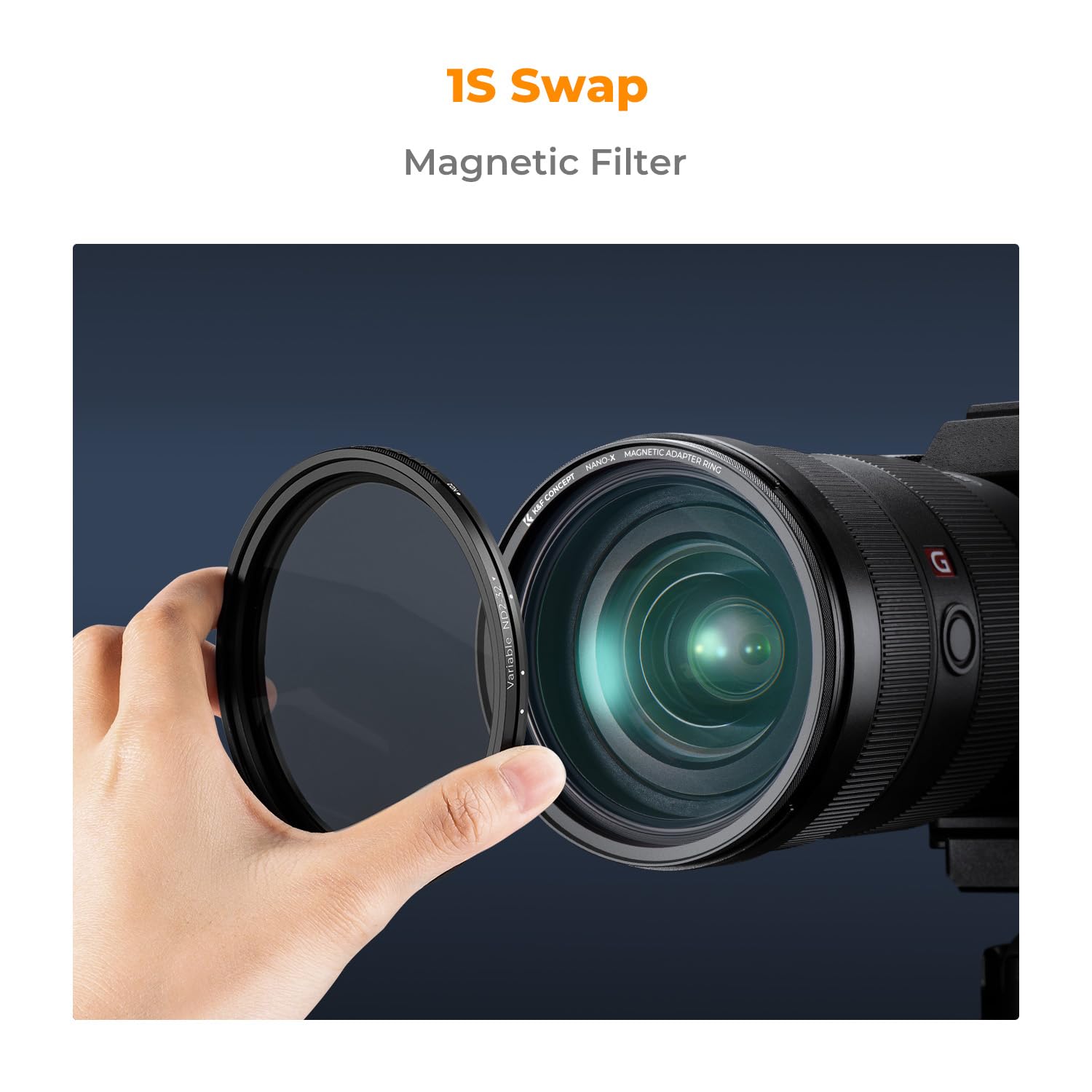 K&F Concept 52Mm Magnetic Variable Nd Lens Filter Nd2 Nd32 (1 5 Stops) + Magnetic Basic Ring Kit, Adjustable Neutral Density Fil