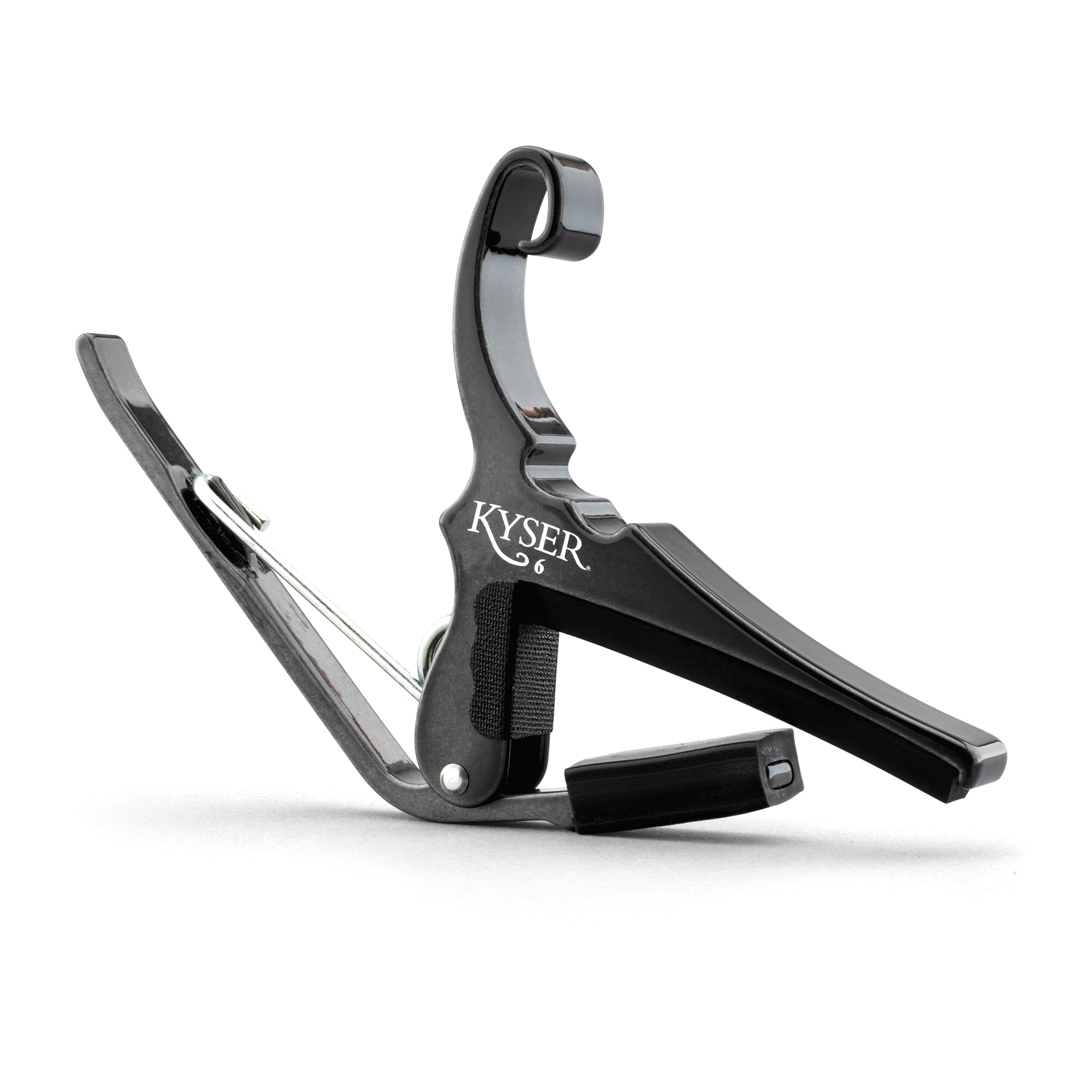 Kyser Quick Change Guitar Capo For 6 String Acoustic Guitars, Black Chrome, Kg6Bca