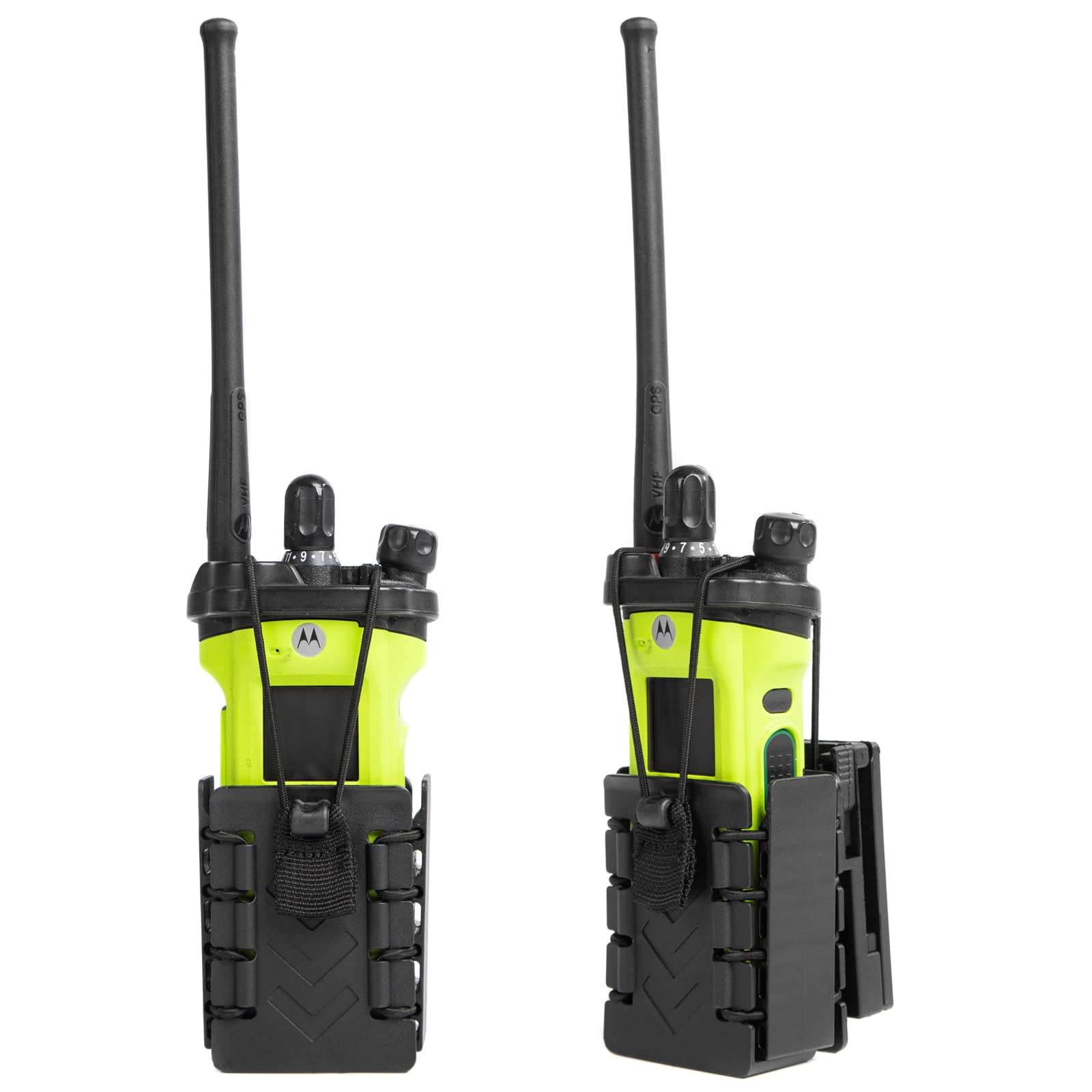 Polymer Radio Holster Molle Walkie Talkie Holder Tactical Duty Belt Radio Case Two Way Radio Pouch For Baofeng Uv5R 888S F8Hp Kenwood Icom Hyt Arcshell Retevis Apx 6000 (2.9' L X 2.6' W X 4.1' H)