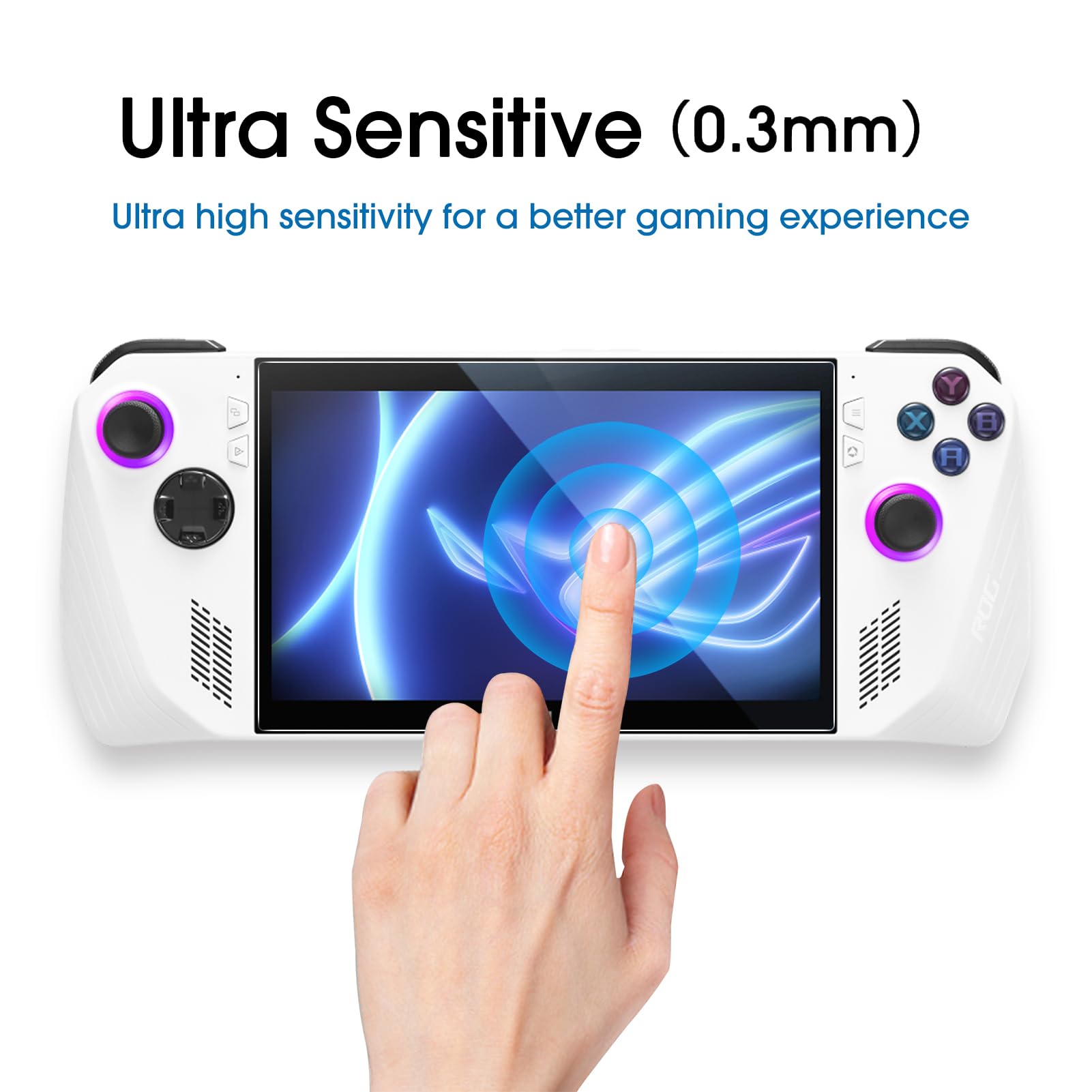 Amfilm 3 Pack Designed For Asus Rog Ally 2023 /Rog Ally X 2024 Screen Protector 7 Inch, Tempered Glass, Transparent Ultra Hd, An