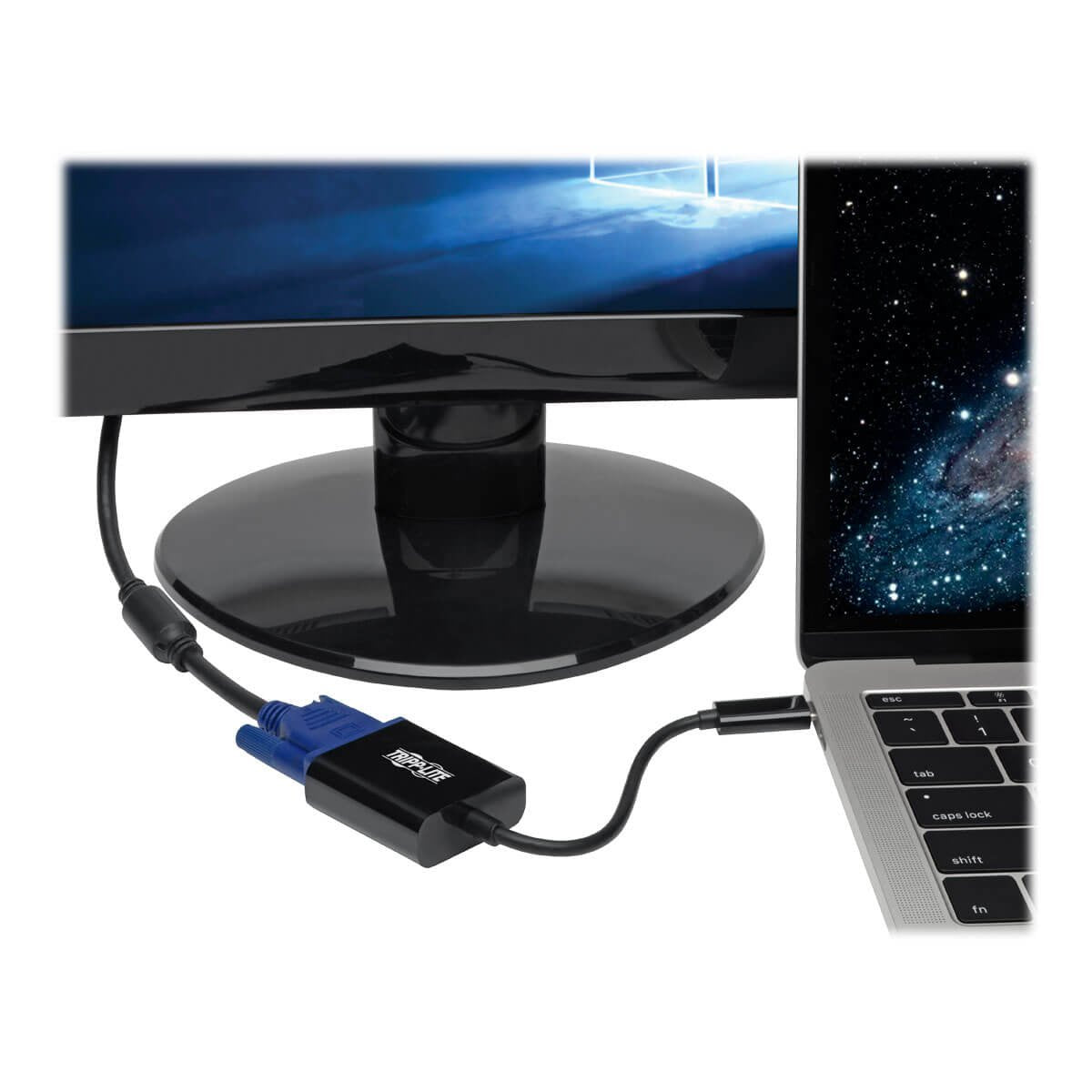 Tripp Lite Usb C To Vga Adapter Converter 1080P M/F Black Usb Type C, Usb 3.1 Gen 1, Portable, Thunderbolt 3 (U444 06N Vb Am)