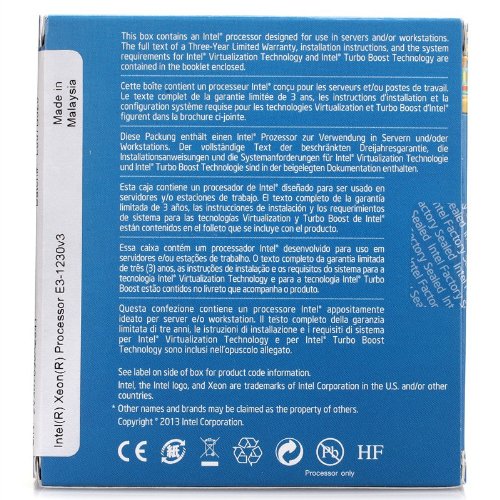 Intel Xeon E3-1230V3 Haswell, 3.3Ghz, 8Mb L3 Cache Lga 1150, 80W Quad-Core Server Processor Bx80646E31230V3