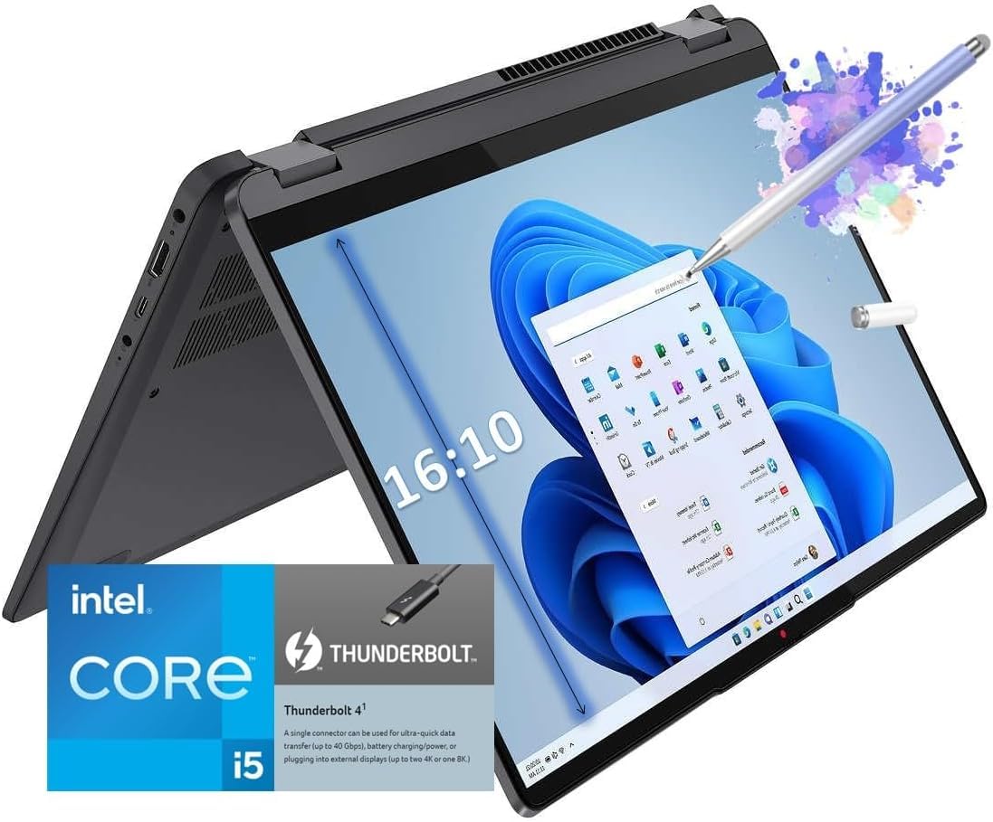 Lenovo Ideapad Flex 5I 14'' Fhd(1920 X 1200) Ips Touchscreen 2 In 1 Laptop, Intel Core I5 1235U, Backlit Kb, Wi Fi 6, Fingerprin