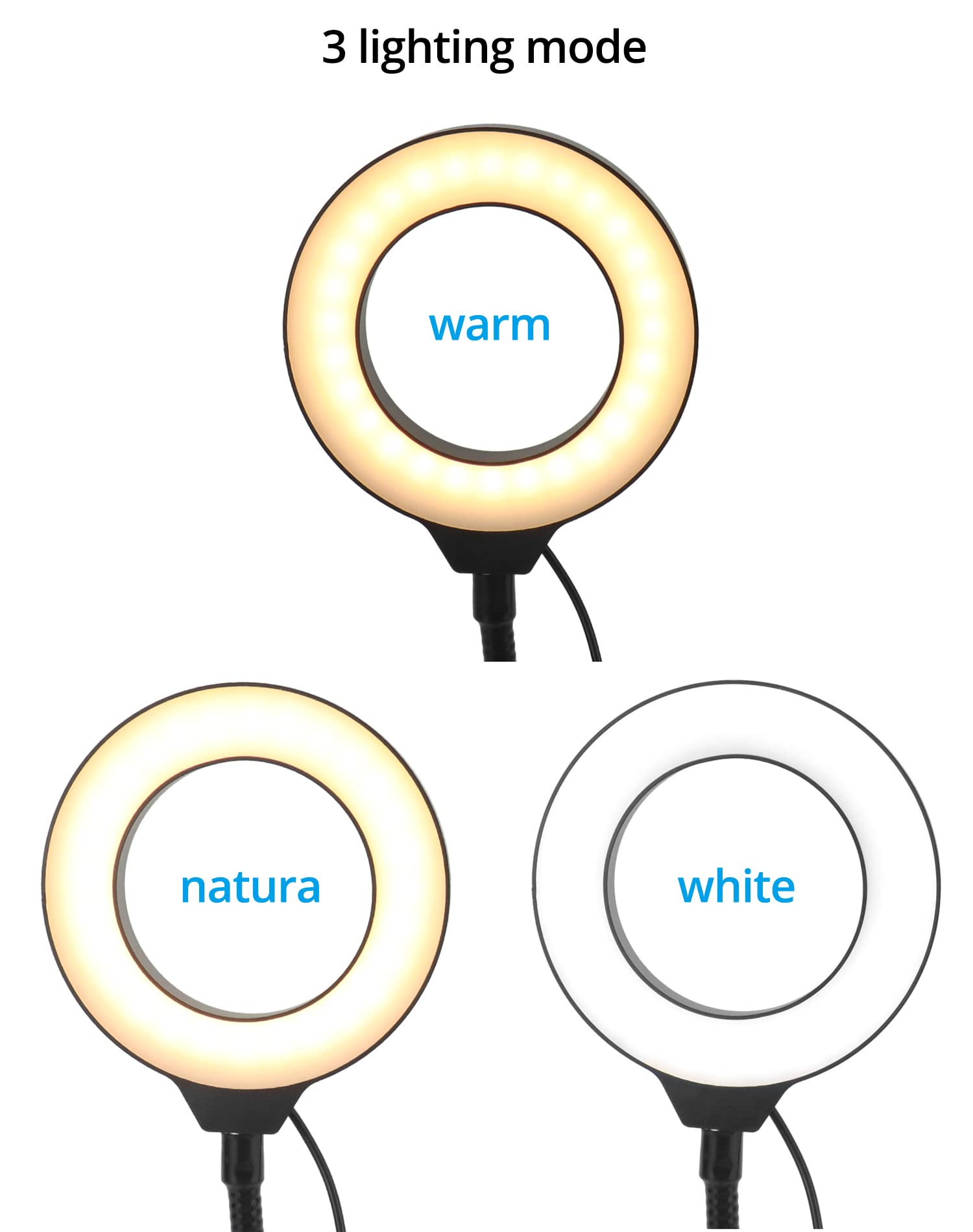 Qwork Overhead Camera Mount, Phone Mount With Ring Light, Flexible Articulating Phone Arm Stand, Phone Holder Stand, Phones Moun