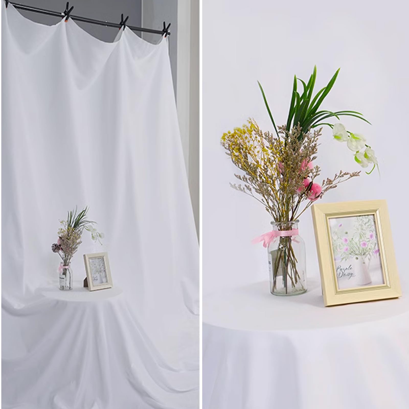 Beiyang White 10 X 20 Ft Large Screen Backdrop For Photography, Pure White Non Reflective Fabric Wrinkle Free Photo Background F