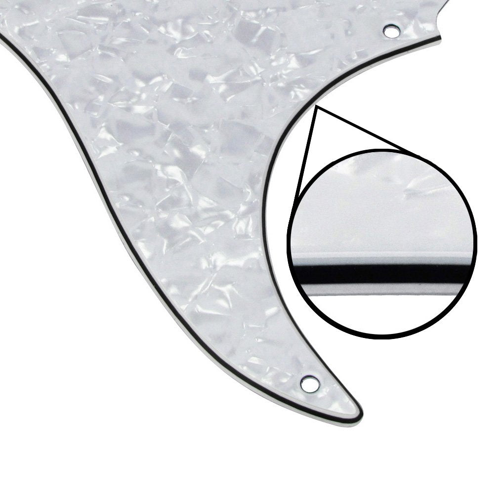 Fleor Sss 8 Hole Strat Guitar Pickguard Backplate Tremolo Cavity Cover With Screw For Vintage Strat Style Guitar Parts, 4Ply Whi