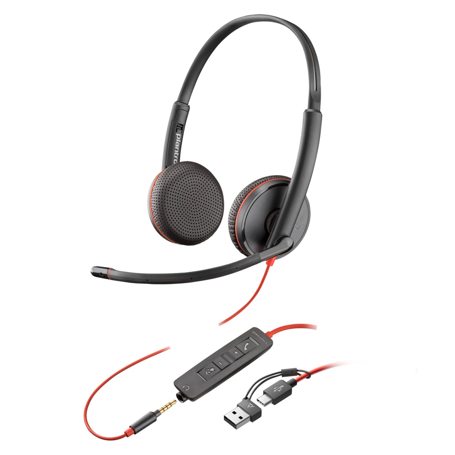 Hp Poly Blackwire C3225 Stereo Headset With Usb-C & 3.5Mm Connection, Noise Cancelling, Soundguard And Flexible Microphone Arm, 