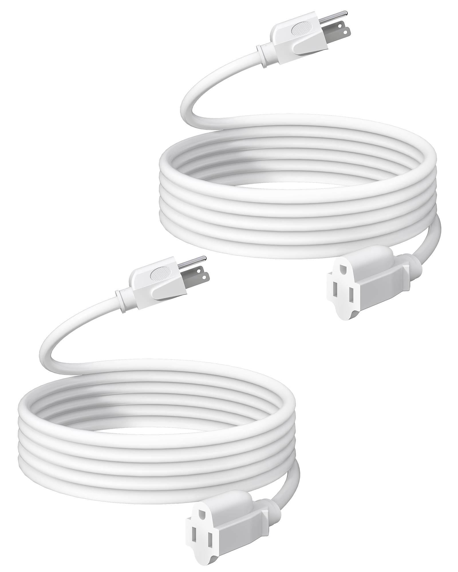Wilawels 2 Pack Outdoor Extension Cord 10Ft, 16/3 Sjtw Durable Power Cable For Indoor And Outside Use, 3 Prong Grounded Outlets