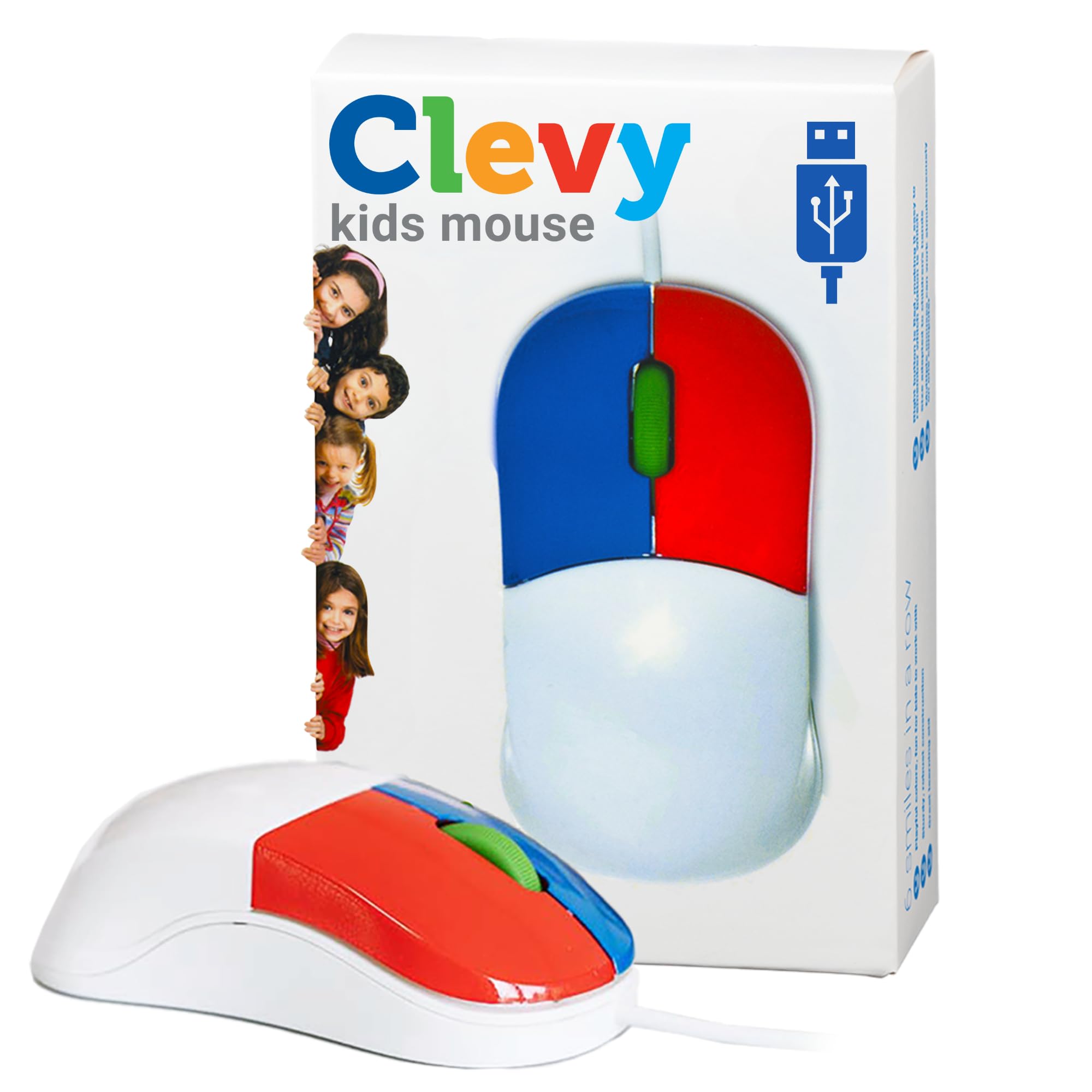 Clevy Kids Mouse   Colorful Ergonomic Usb Computer And Laptop Kids Mouse For School And Home Computer Use   Wired Children Friendly   Compatible With Windows, Macos, Chromebook