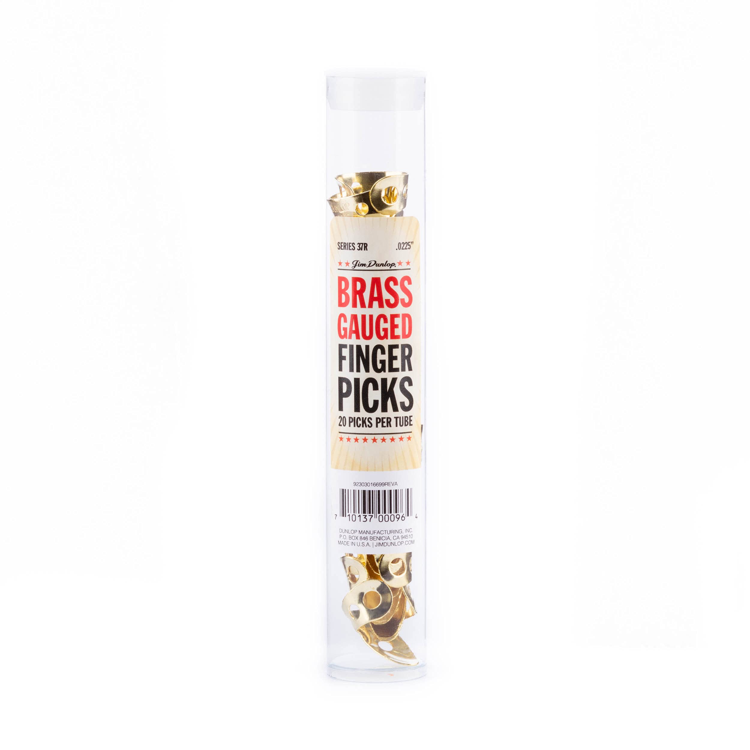 Jim Dunlop 37R.0225 Brass Fingerpicks, .0225, 20/Tube