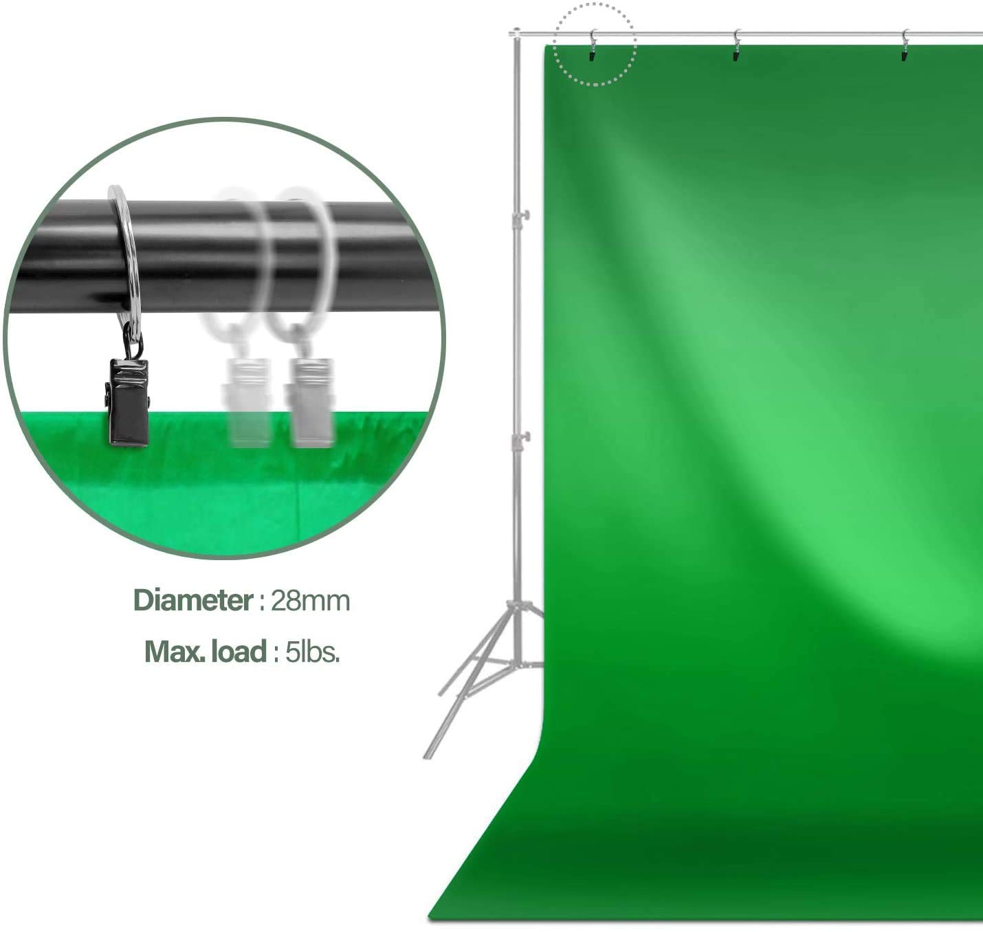 Limostudio 6 X 9 Ft. (W X H) Green True Chromakey Color Backdrop Screen, Clean & Sharp Edge Chroma Key Effect, High Density > 15
