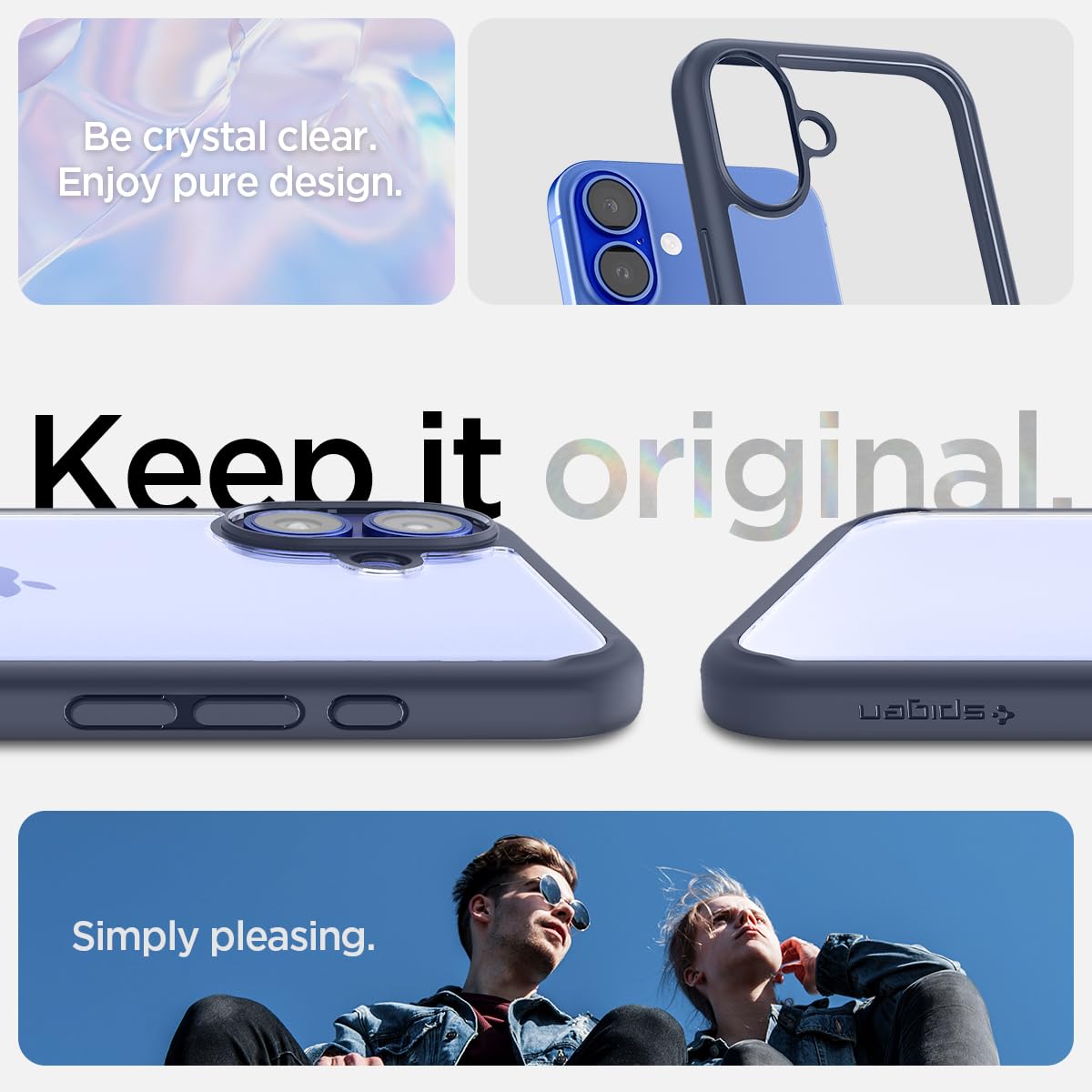 Spigen Ultra Hybrid Designed For Iphone 16 Case [Not Compatible With Magsafe], [Anti Yellowing], [Military Grade Protection]   N