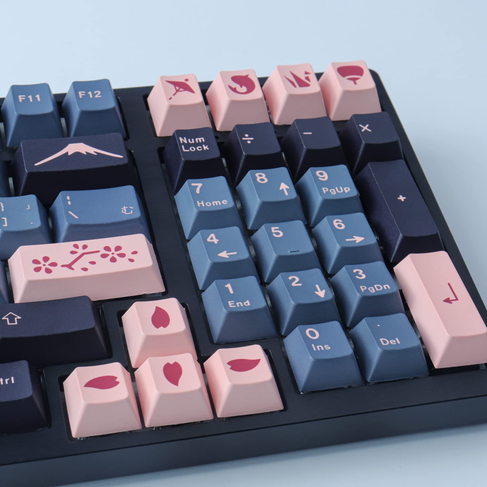 Tsungup Japanese Keycaps, 134 Keys Cherry Profile Nightsakura Keycaps Dye Sublimation Pbt Keycaps With 6.25U 7U Spacebar For Che