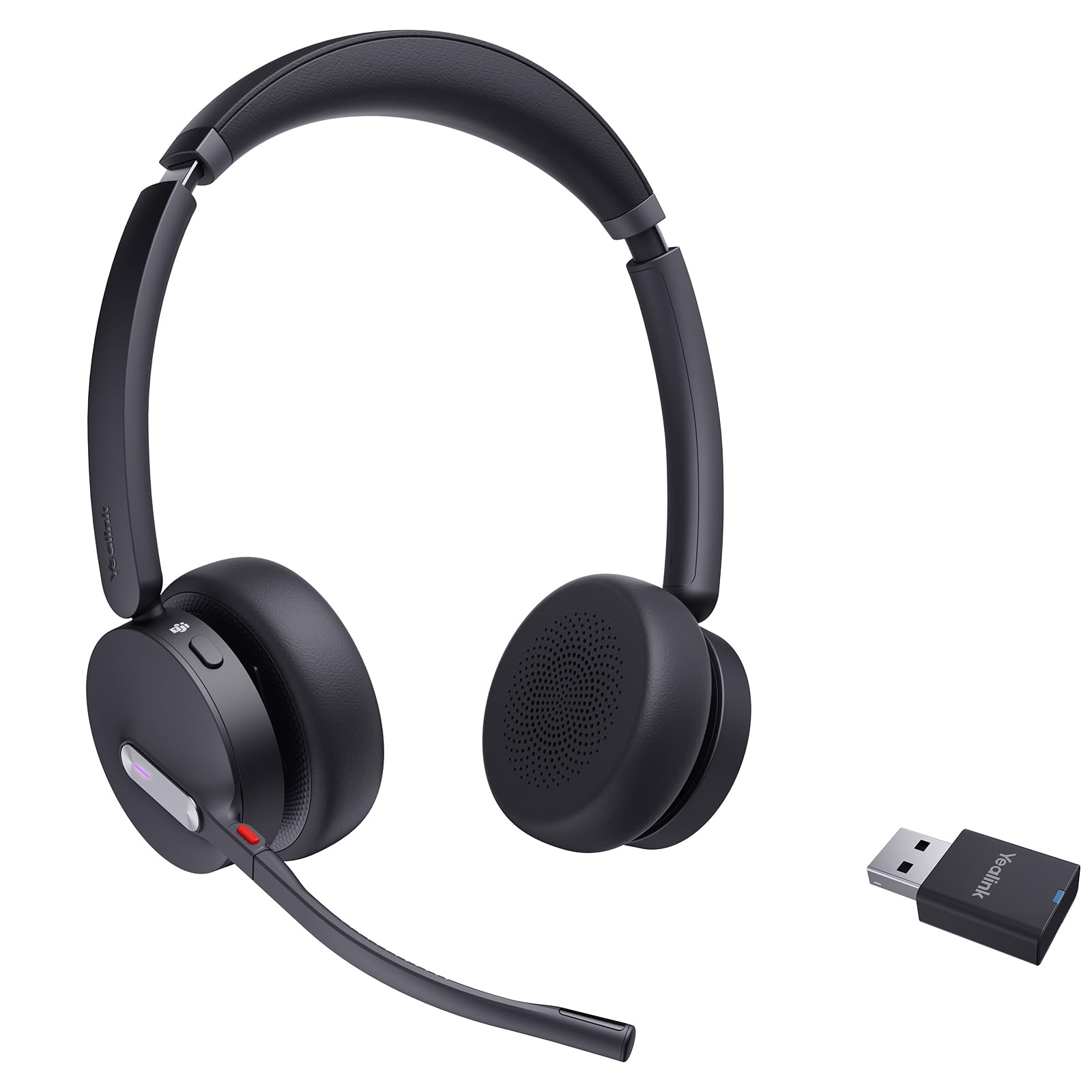 Yealink WH64 Hybrid DECT& Bluetooth Wireless Headset,492ft Range Dual Teams Headphones with DECT Dongle, 3X Noise Cancelling Mic