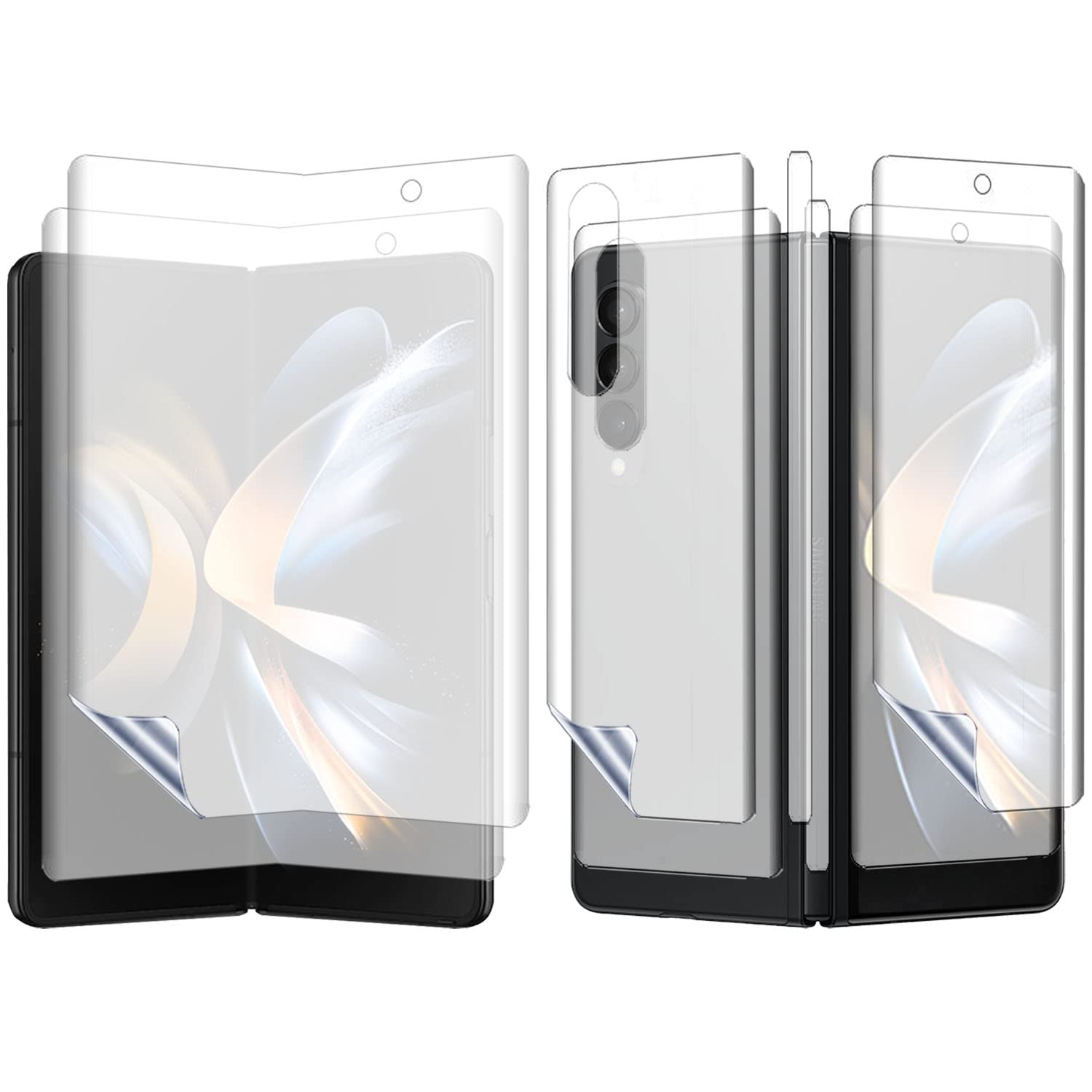 (2 Sets 8 Pcs) Screen Protector Designed For Samsung Galaxy Z Fold 4, 2 Pcs Front Matte Screen Protector And 2 Pcs Inside Screen