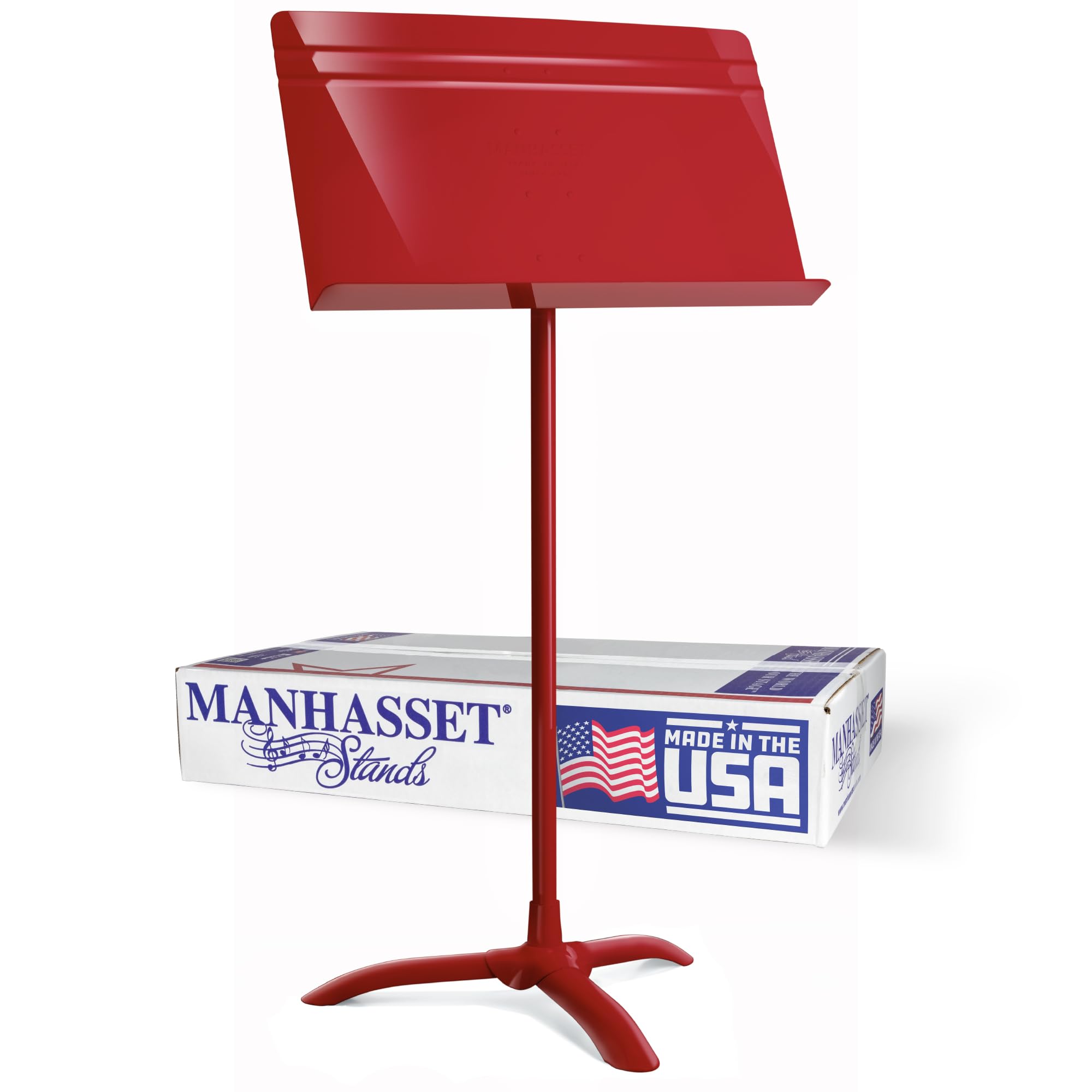 Manhasset Music Stand For Sheet Music - 48 Symphony Model - 4801RED - Long Lasting, Durable Manhasset Stand - Adjustable Height 