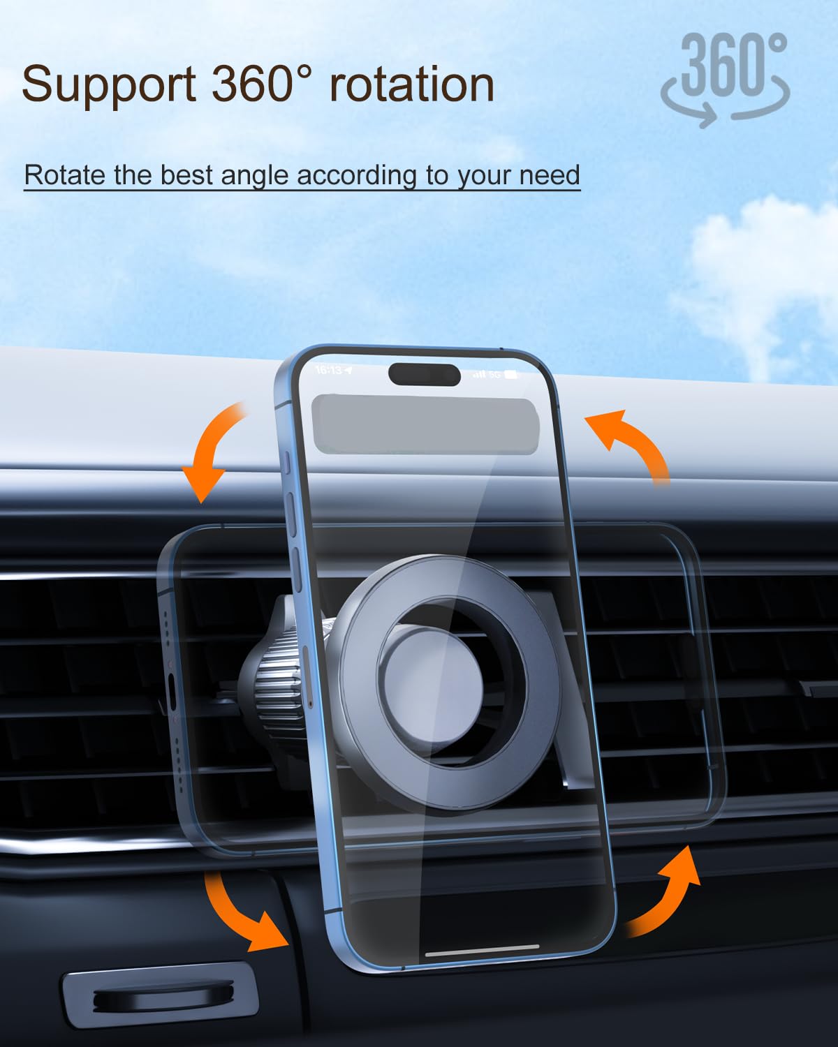 Oricarmes 2025 Santa Fe Phone Mount,Magnetic Phone Holder,Made For 2024-Present Santa Fe,Santa Fe 2025 Accessories,Santa Fe Cust