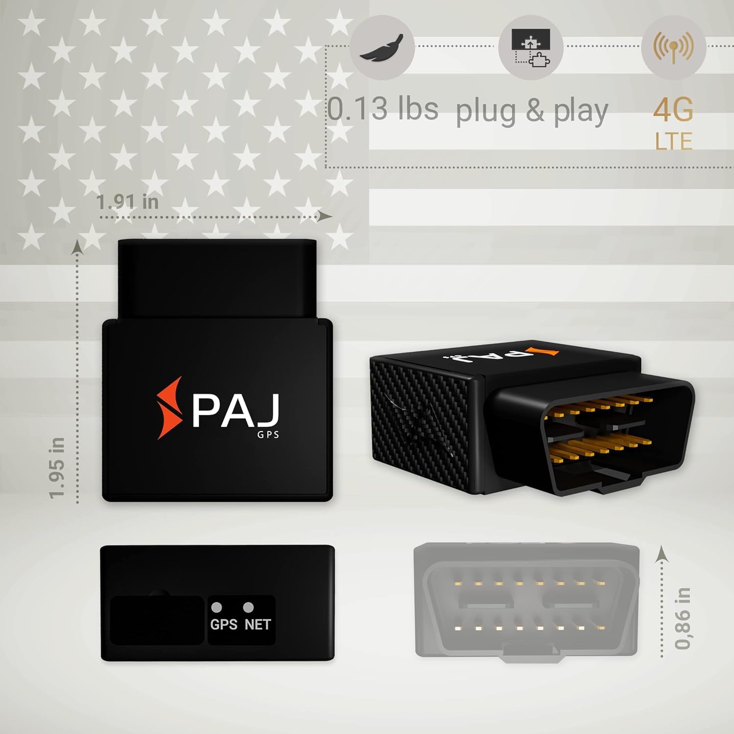 Paj Gps Obd Gps Tracker 4G Lte, Fleet Gps Tracker, Real Time Tracking Device For Trucks & Transporters, Car Tracking With Alarm