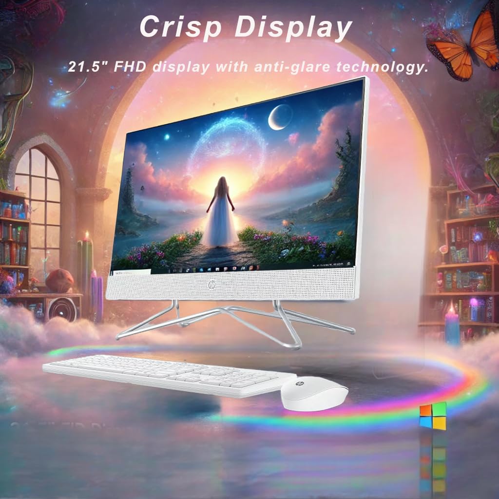 HP 22 inch All in One Desktop PC � 2024 Latest Model � Microsoft Office Trial � FHD Display � 32GB RAM � 1TB Storage (512GB SSD + 512GB External HD) � Intel Celeron CPU � w/WOWPC Bundle � Win 11 Pro