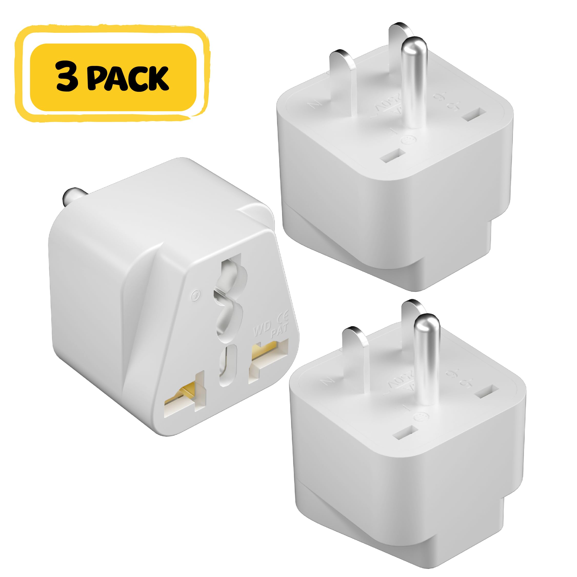 Bates  Universal Adapter, 3 Pack, Travel Adapter, Uk To Us Plug Adapter, Universal Plug Adapter Plug, Universal Travel Adapter,