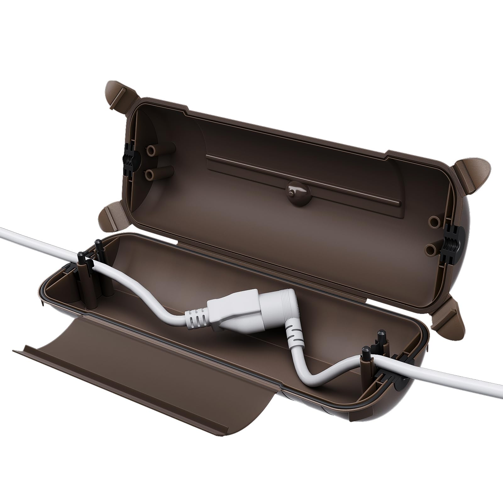 Outdoor Extension Cord Safety Cover With Waterproof Protector Seal, Weatherproof Electrical Connection Box, Brown
