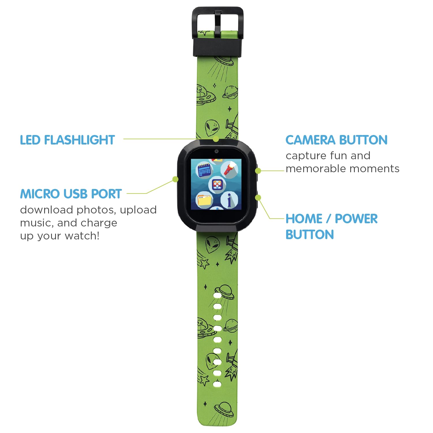 Playzoom Kids Smartwatch With Bluetooth Speaker Set - Fun And Educational Smart Watch For Boys And Girls, Perfect Travel Toy And