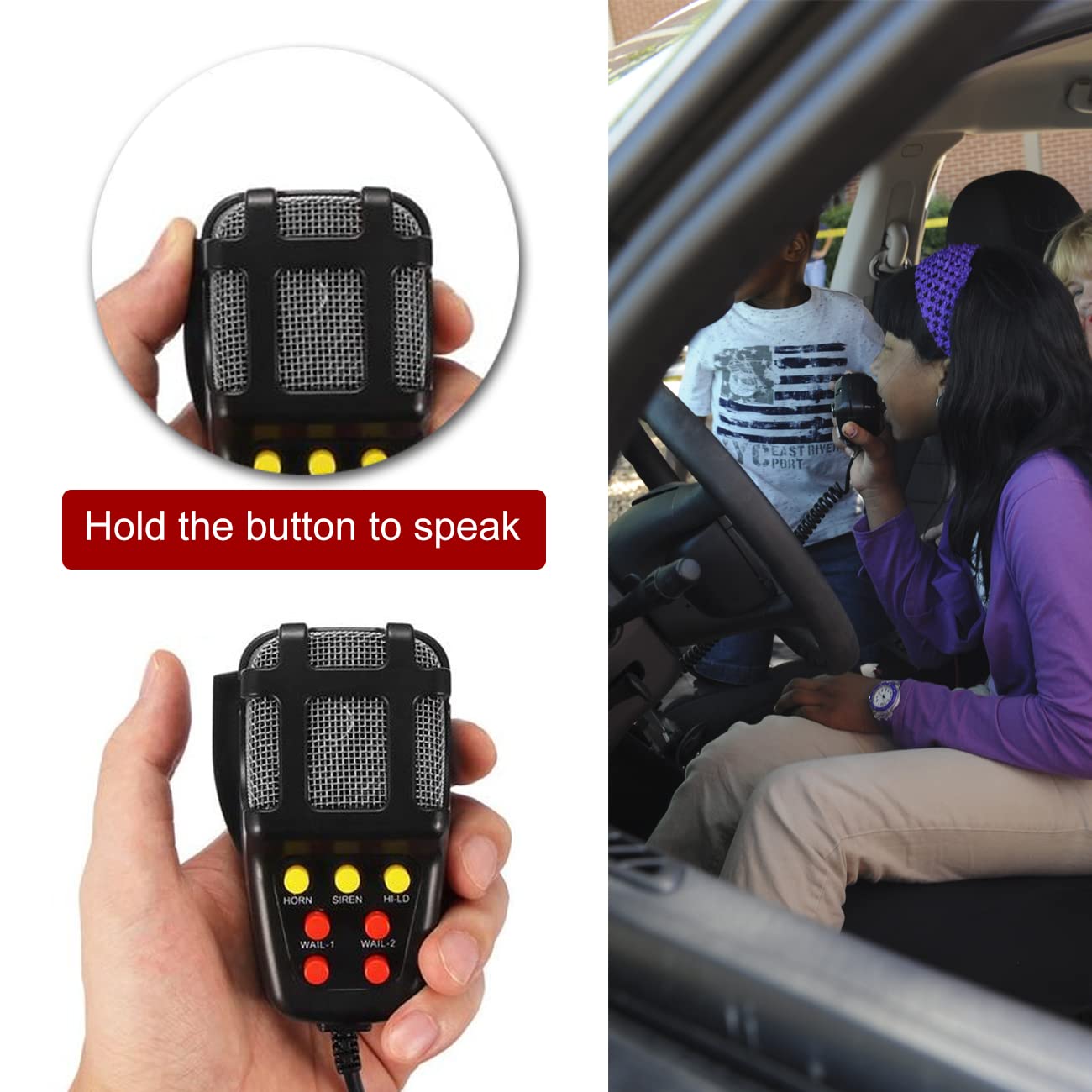 Partol Car Siren Horn 5 Tone Vehicle Siren Speaker With Mic Pa Speaker System 100W Emergency Sound Amplifier With Microphone