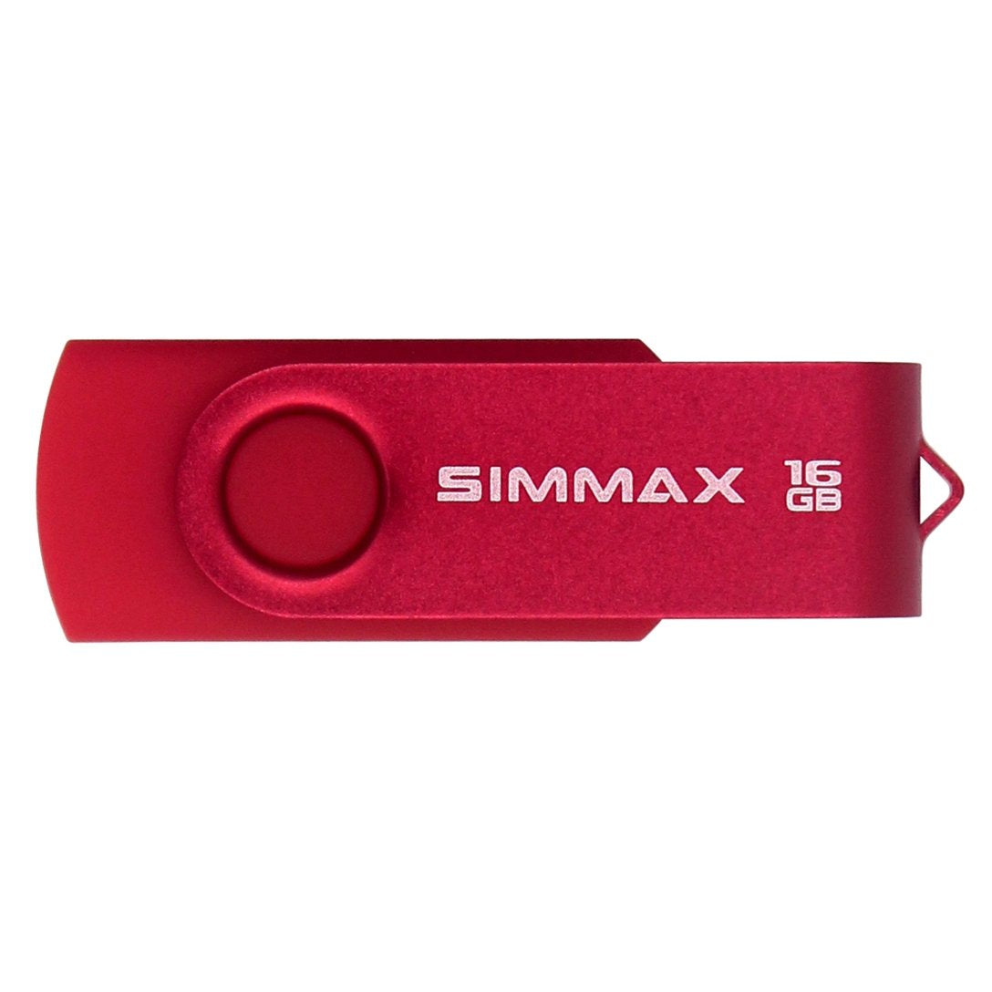 Simmax 5Pcs 16Gb Usb Flash Drive U Disk 16Gb Usb 2.0 Flash Memory Stick Swivel Design (Five Mixed Colors: Black Blue Green Purple Red)(Mix Color1)