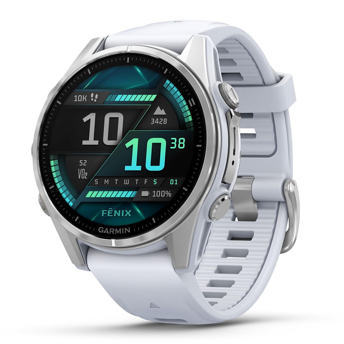 Playbetter Garmin Fenix 8 Amoled (43Mm, Silver/Whitestone) Multisport Gps Smartwatch Bundle - 1.3    Touchscreen, Built-In Led F