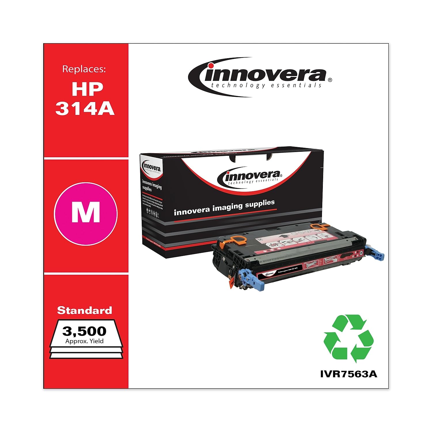 Innovera Remanufactured Magenta Toner, Replacement For 314A (Q7563A), 3,500 Page Yield