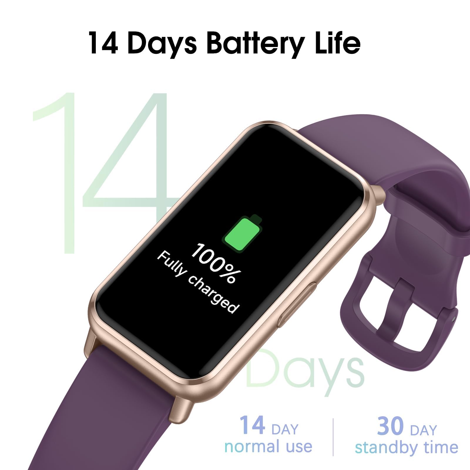 Kummel Long Battery Pedometer Watch 14 Days Battery Life, Slim Design No App/Phone Required Fitness Tracker, 50 Meters Waterproo