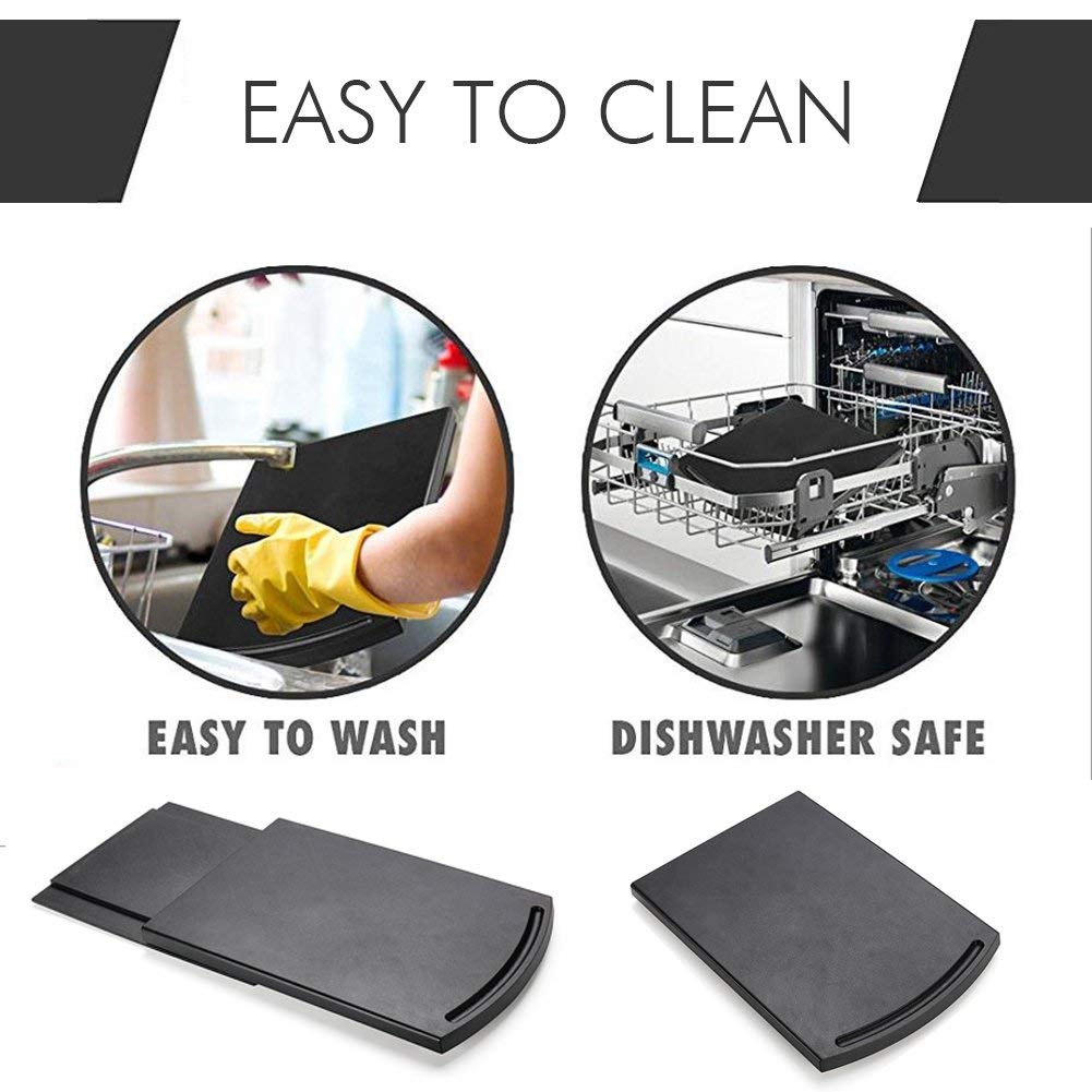 2 Pack Sliding Coffee Maker Tray, 12 Countertop Appliance Caddy Slider For Blender Toaster Under Carbinet, Black Abs Rolling Out