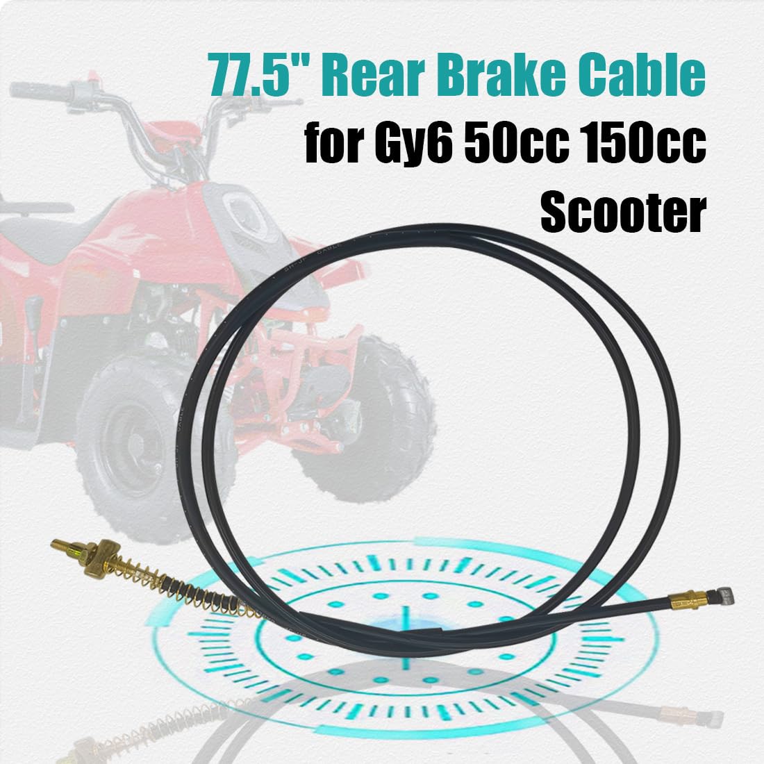 77.5'' Rear Brake Cable Gy6 50Cc 150Cc Scooter Moped Roketa Taotao Sunl