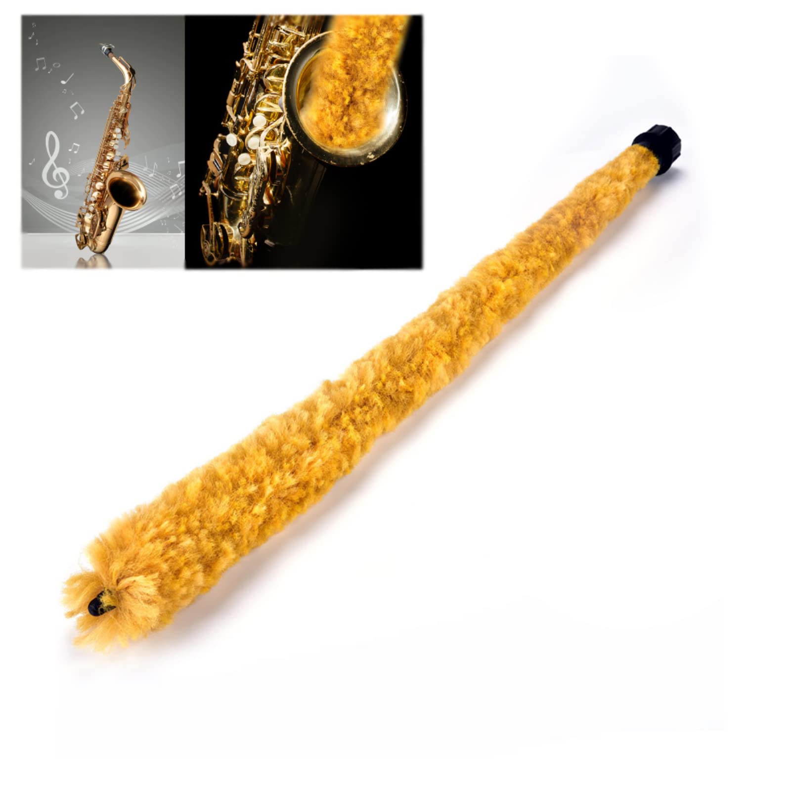 Sax Cleaning Tool, 60cm/23.6inch Tenor Sax Cleaning Brush Flexible Saxophone Pad Saver Cleaner Maintain Care Tool