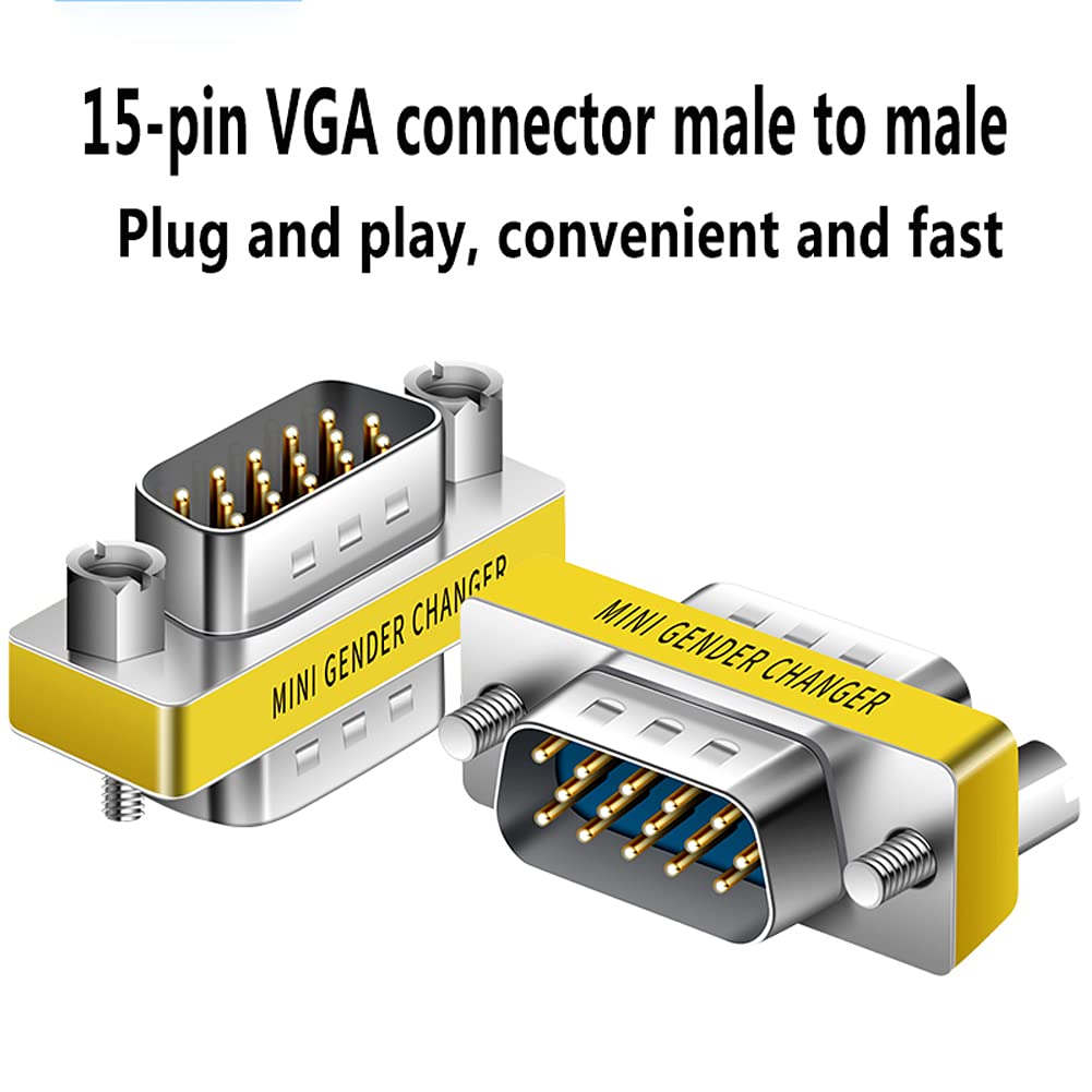 Lnhcaw Vga Adapter   Dual Vga Connector For 2 Monitors, Null Modem Adapter Male To Female, Extender